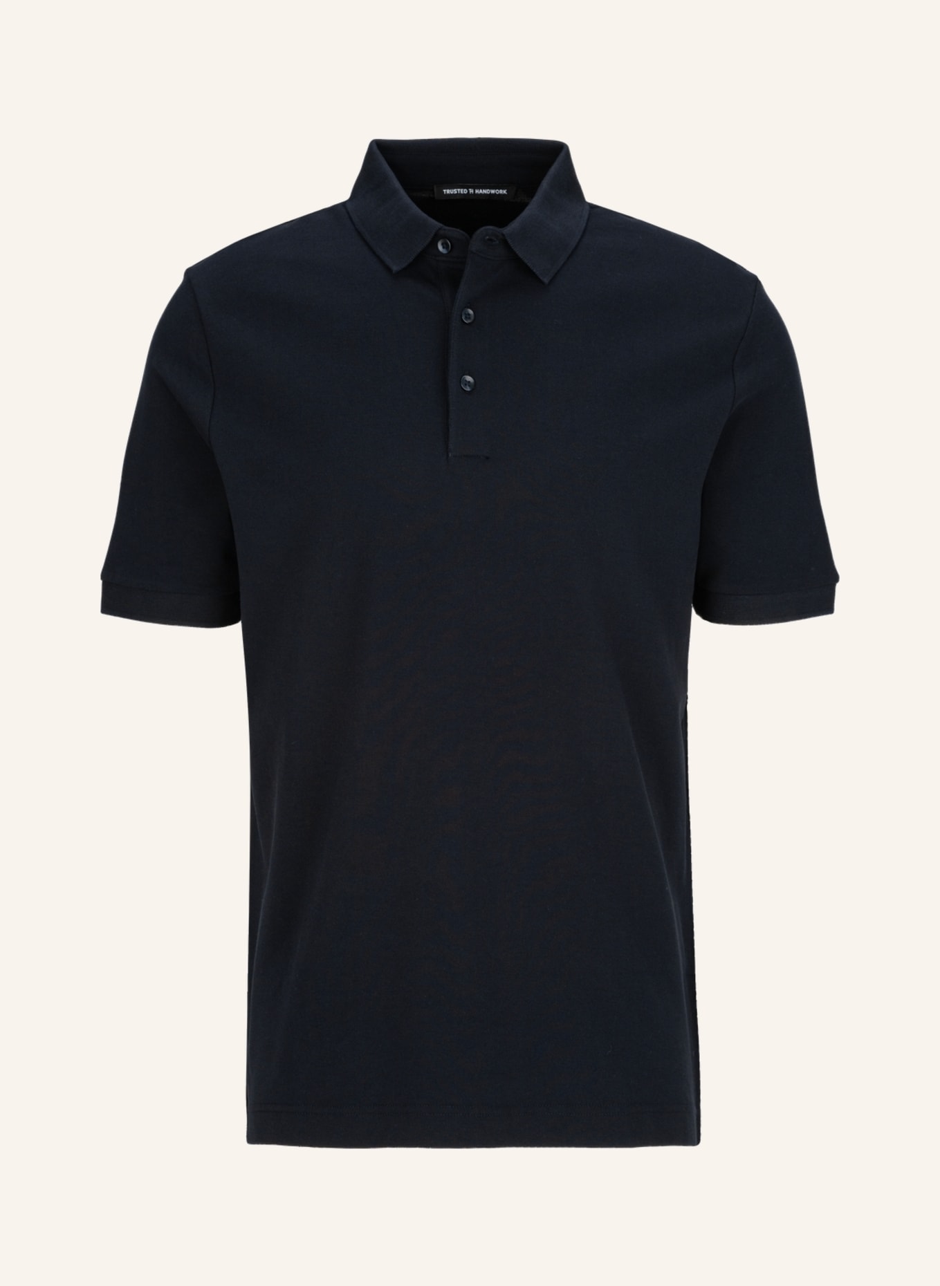 TRUSTED HANDWORK 1/2-Sleeve Polo Shirt with Flatknit Collar, Farbe: BLAU (Bild 1)