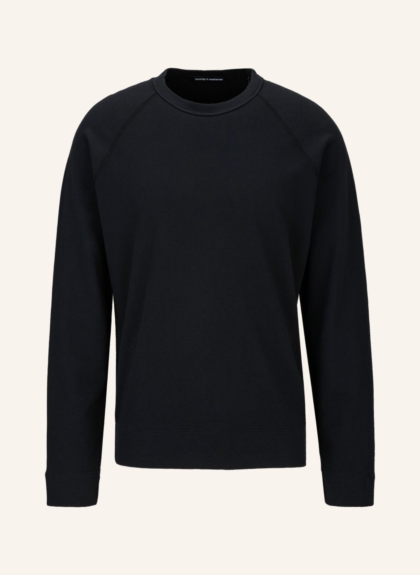 TRUSTED HANDWORK Round Neck 1/1-Sleeve Sweatshirt with Raglan, Farbe: SCHWARZ (Bild 1)