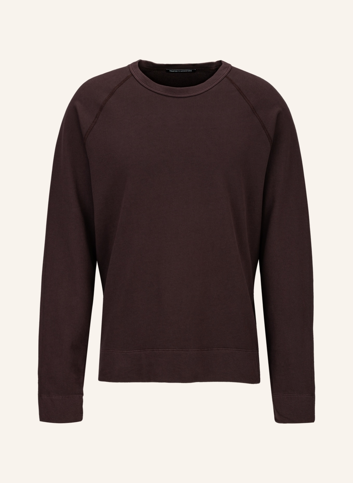 TRUSTED HANDWORK Round Neck 1/1-Sleeve Sweatshirt with Raglan, Farbe: SCHWARZ/ GRAU (Bild 1)