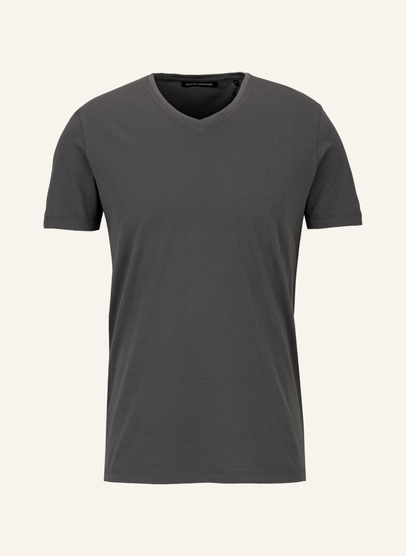 TRUSTED HANDWORK V Neck 1/2-Sleeve T-Shirt, Farbe: GRAU (Bild 1)