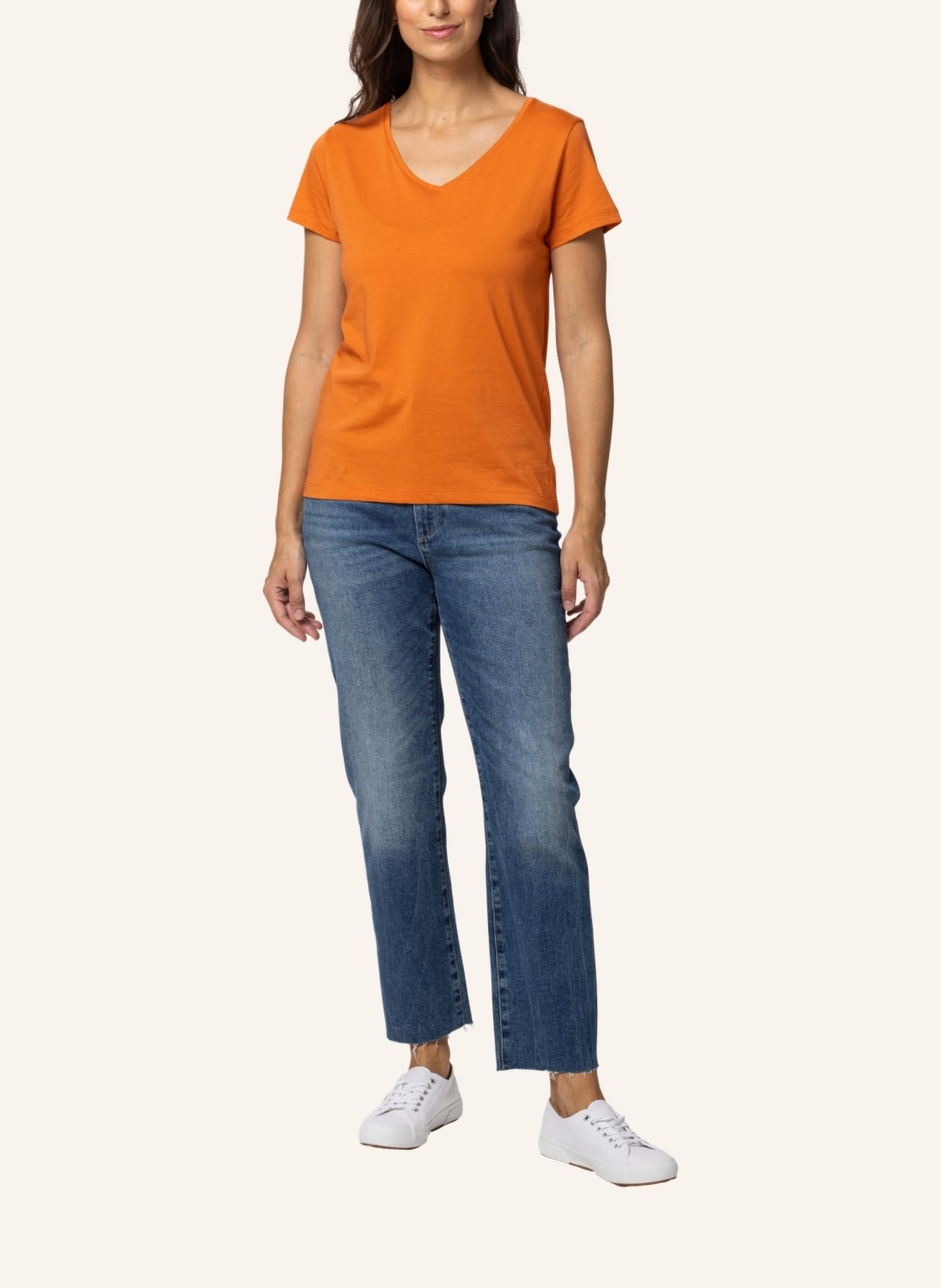 TRUSTED HANDWORK V-Neck 1/2-Sleeve T-Shirt, Farbe: ORANGE (Bild 8)