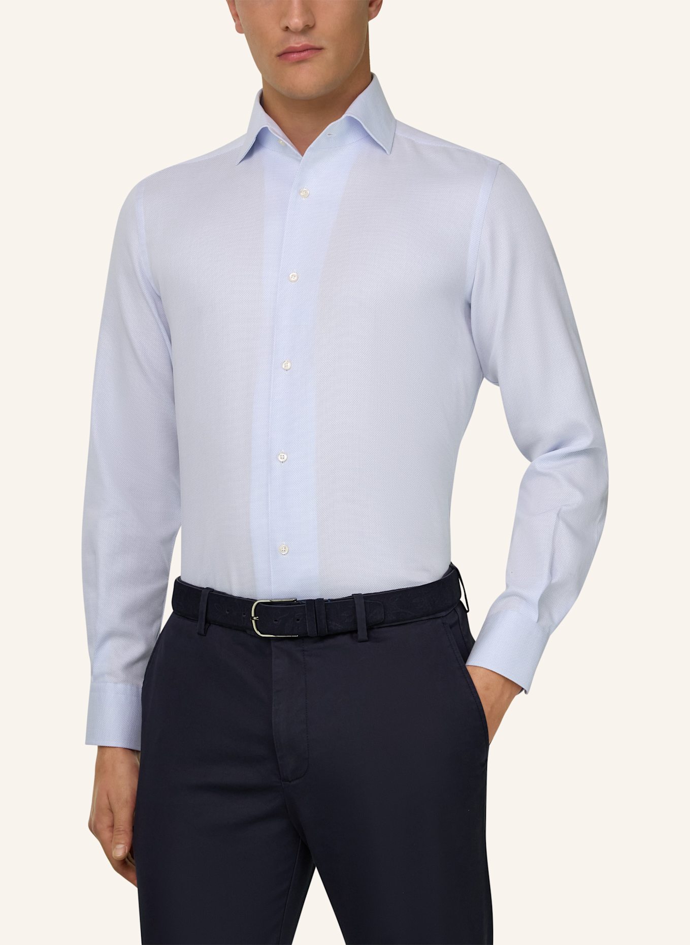 BOGGI MILANO Overhemd met normale pasvorm: LICHTBLAUW