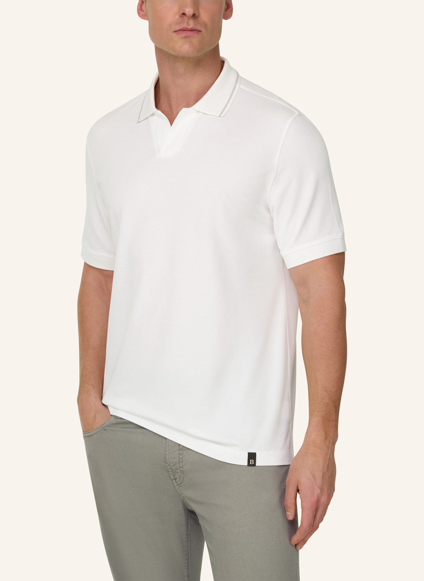 BOGGI MILANO Poloshirt: WEISS