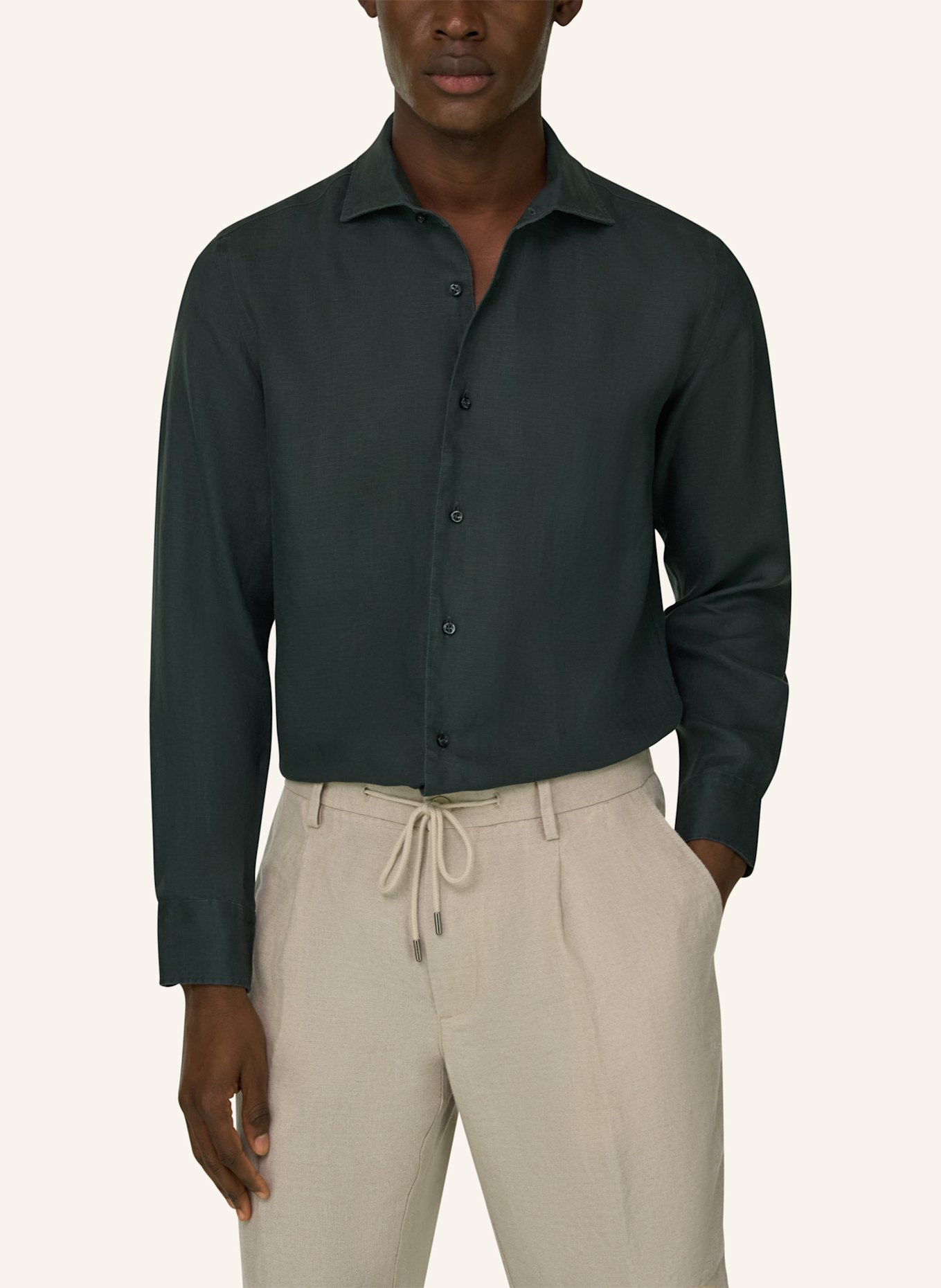 BOGGI MILANO Overshirt: DONKERGROEN