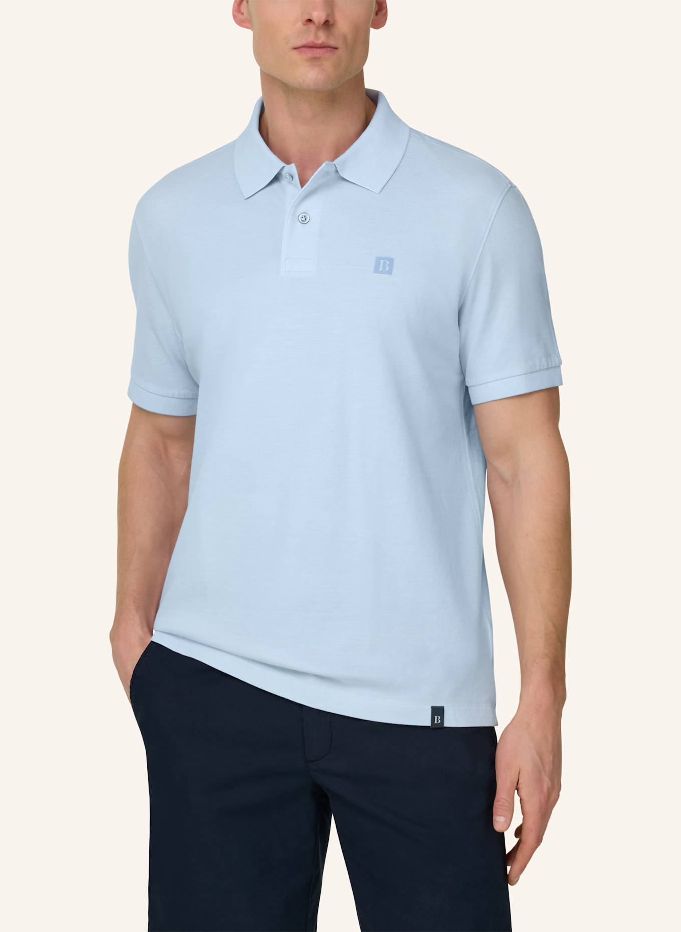 BOGGI MILANO poloshirt: LICHTBLAUW