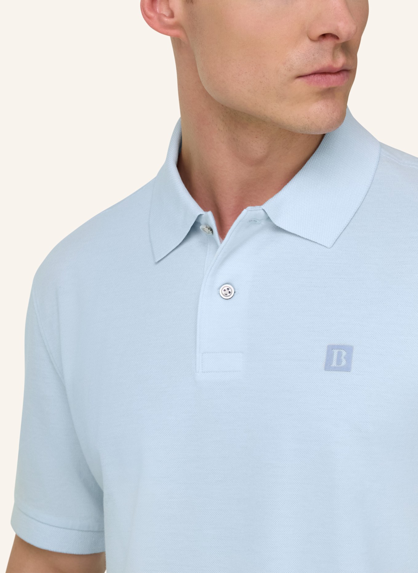 BOGGI MILANO poloshirt: LICHTBLAUW
