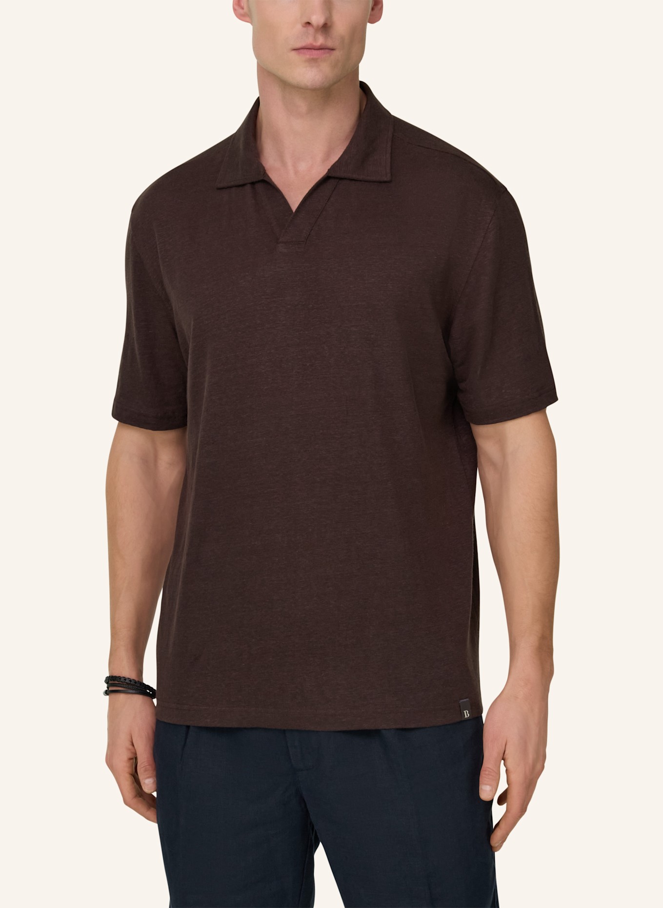 BOGGI MILANO Poloshirt: BRAUN