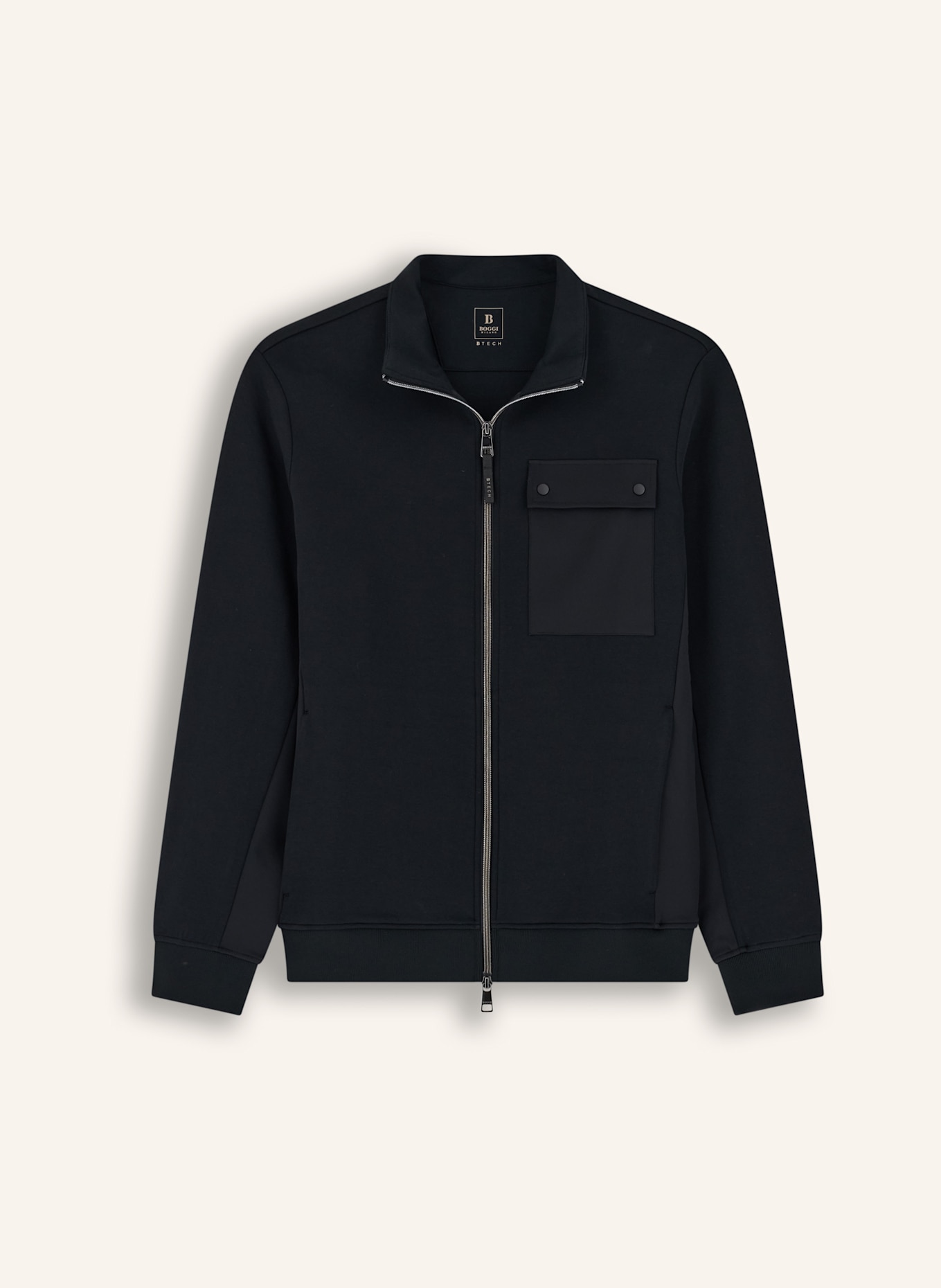 BOGGI MILANO Sweatjacke: SCHWARZ
