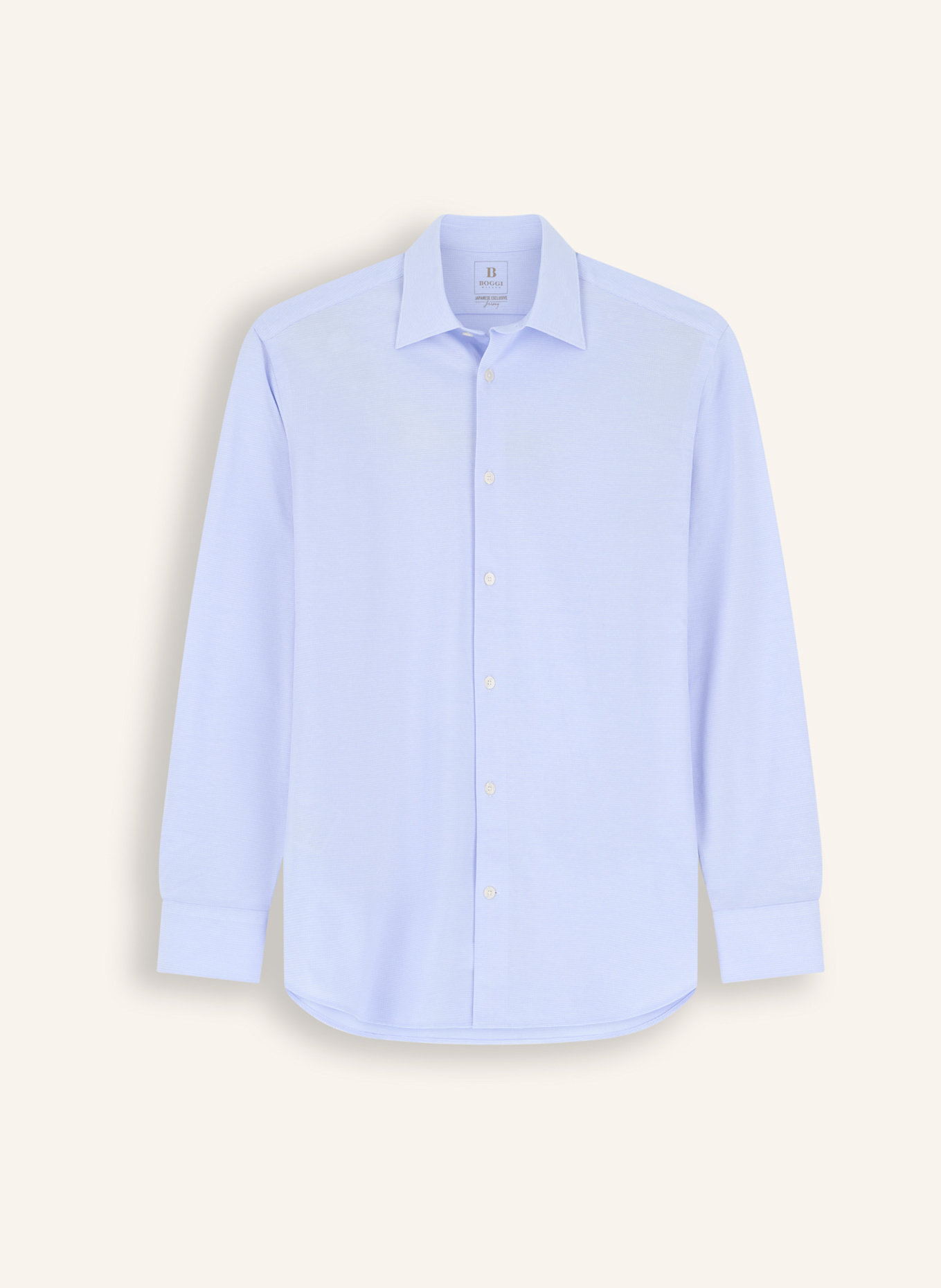 BOGGI MILANO Regular-Fit Jersey Shirt: LIGHT BLUE