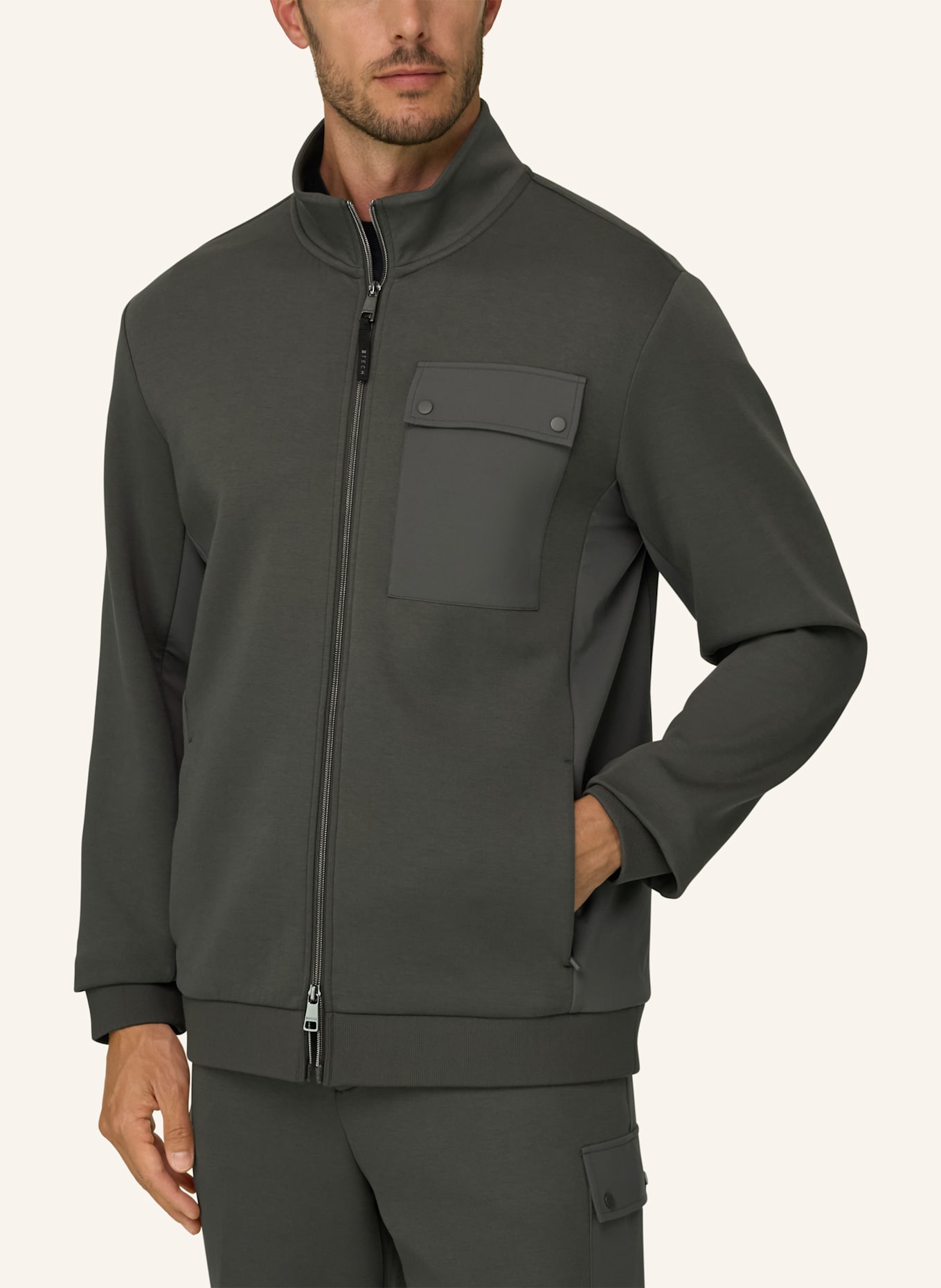 BOGGI MILANO Sweatshirt jacket: GREEN
