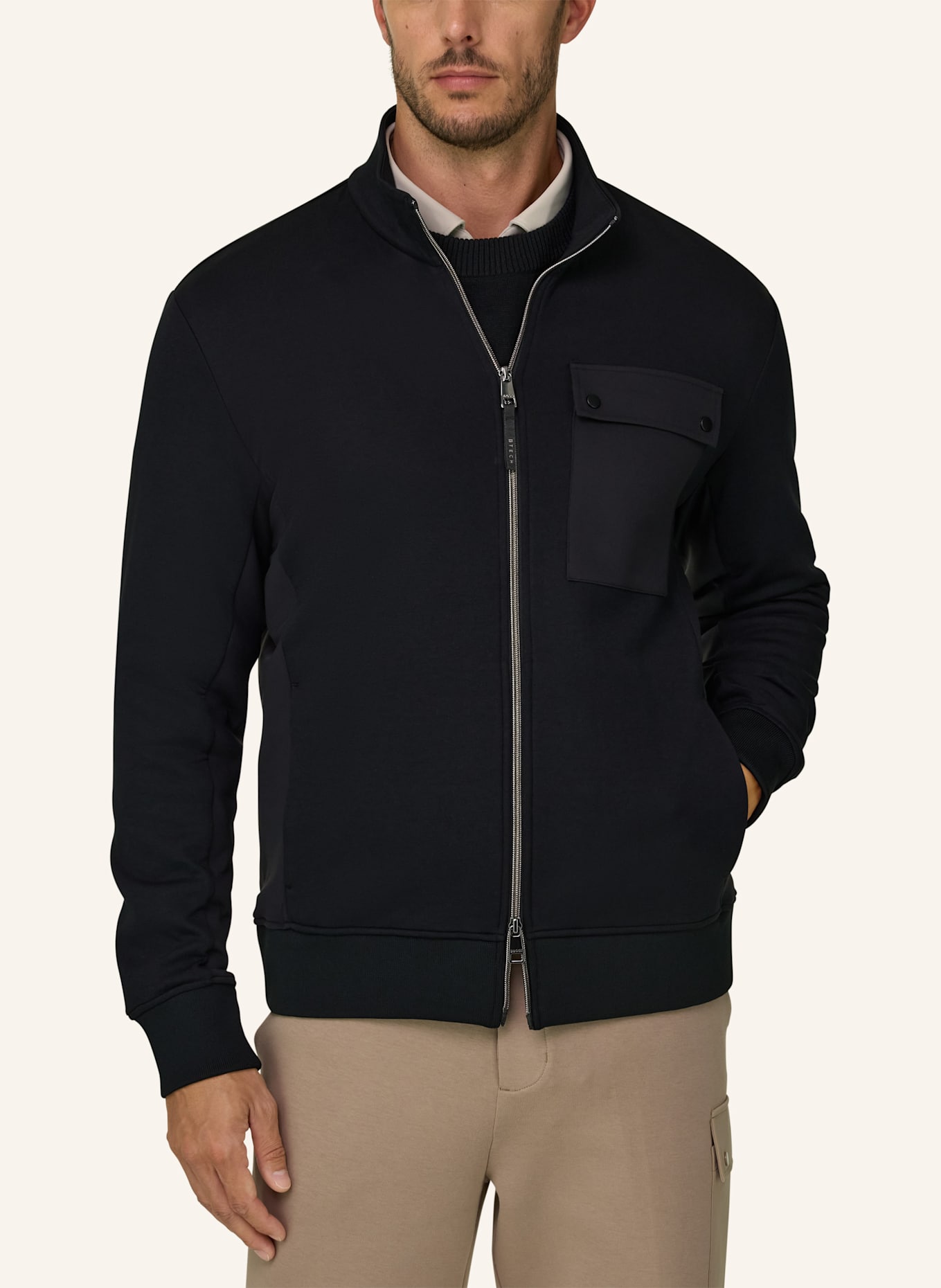 BOGGI MILANO Sweatjacke: SCHWARZ