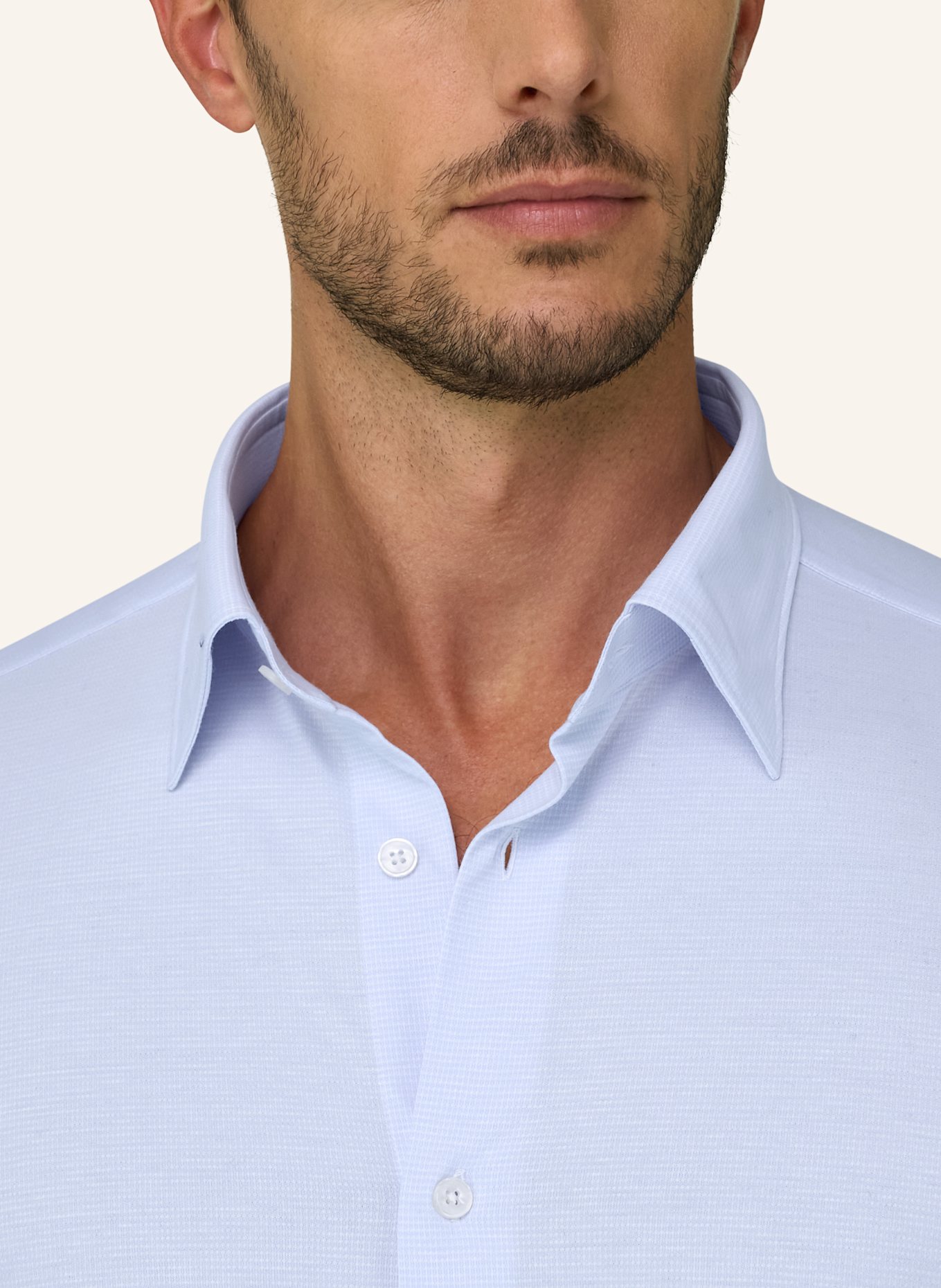 BOGGI MILANO Regular-Fit Jersey Shirt: LIGHT BLUE