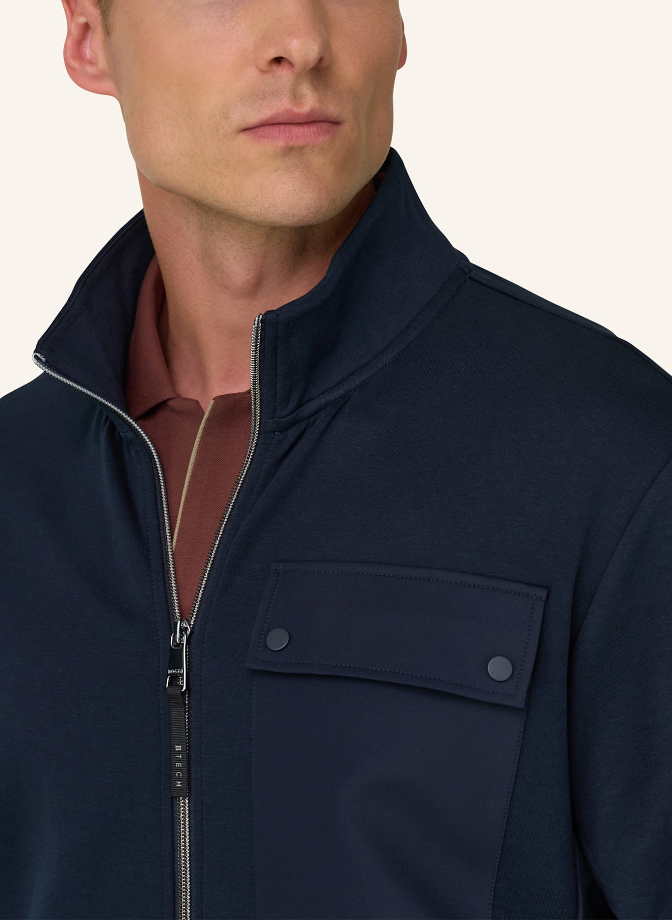 BOGGI MILANO Sweatjacke: BLAU