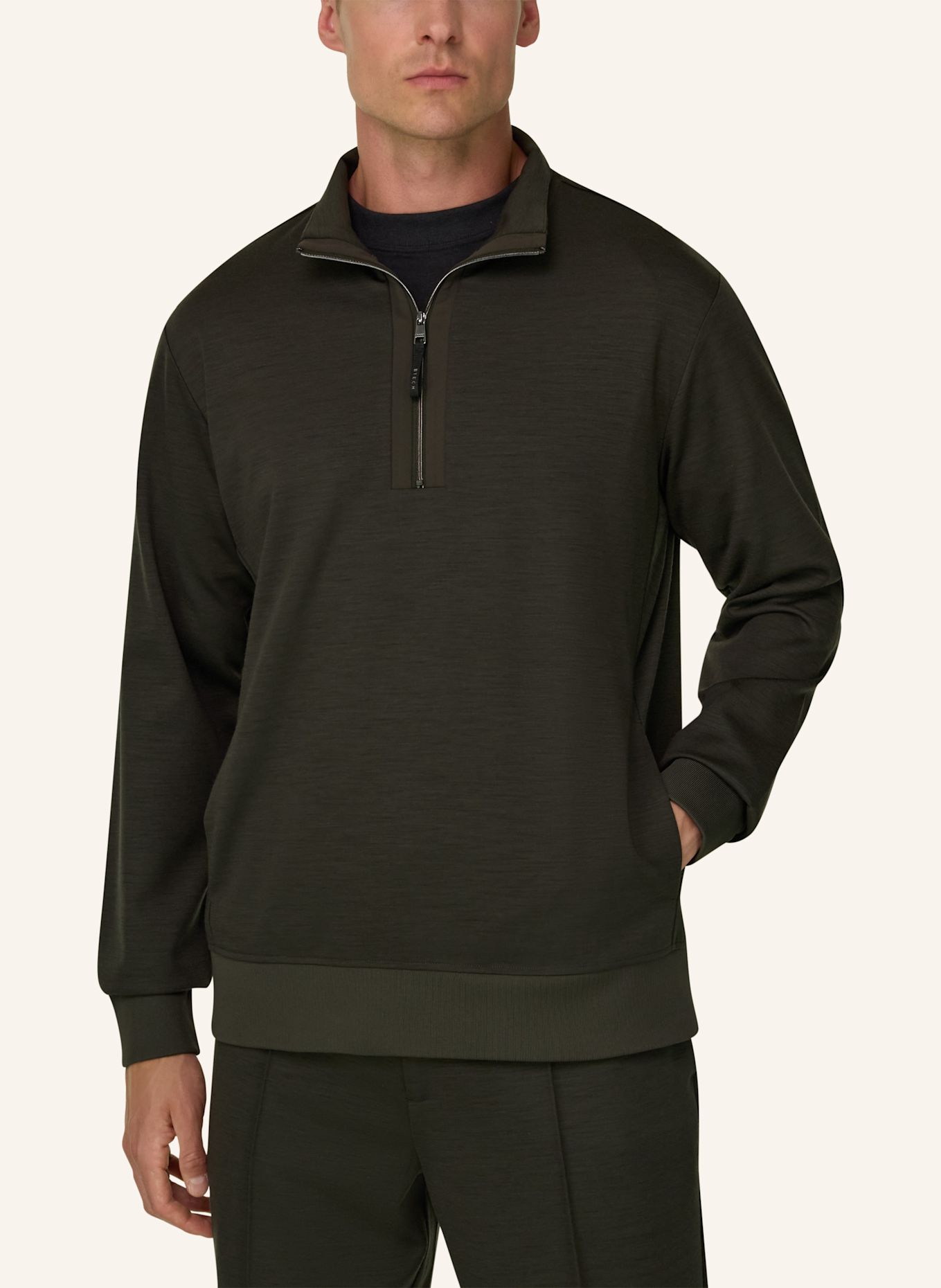 BOGGI MILANO Sweatjacke: GRÜN