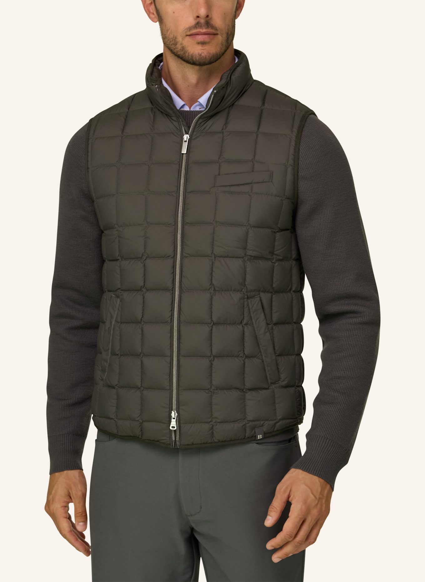 BOGGI MILANO Daunenweste aus Cashmere: GRÜN