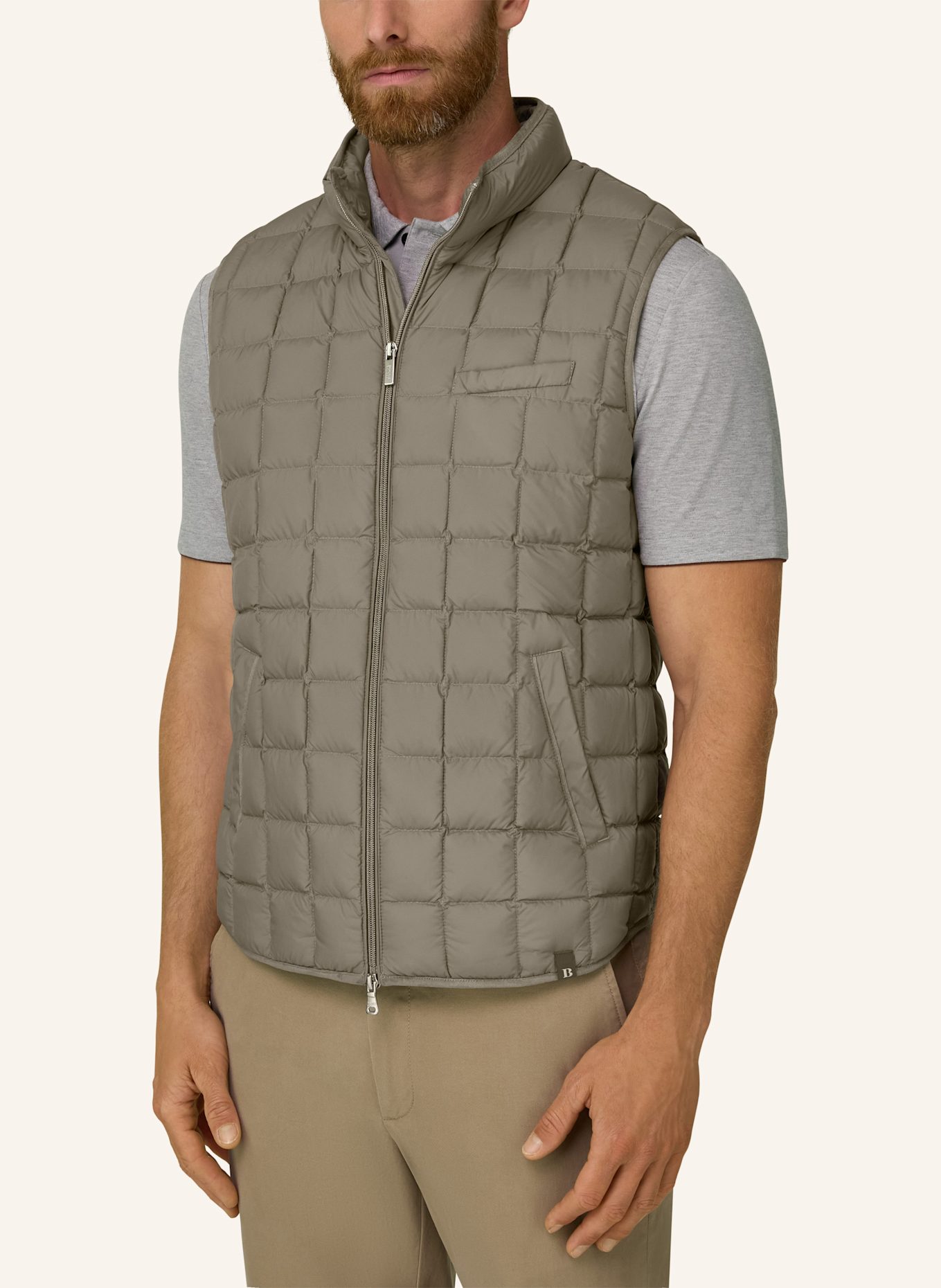 BOGGI MILANO Daunenweste aus Cashmere: GRAU