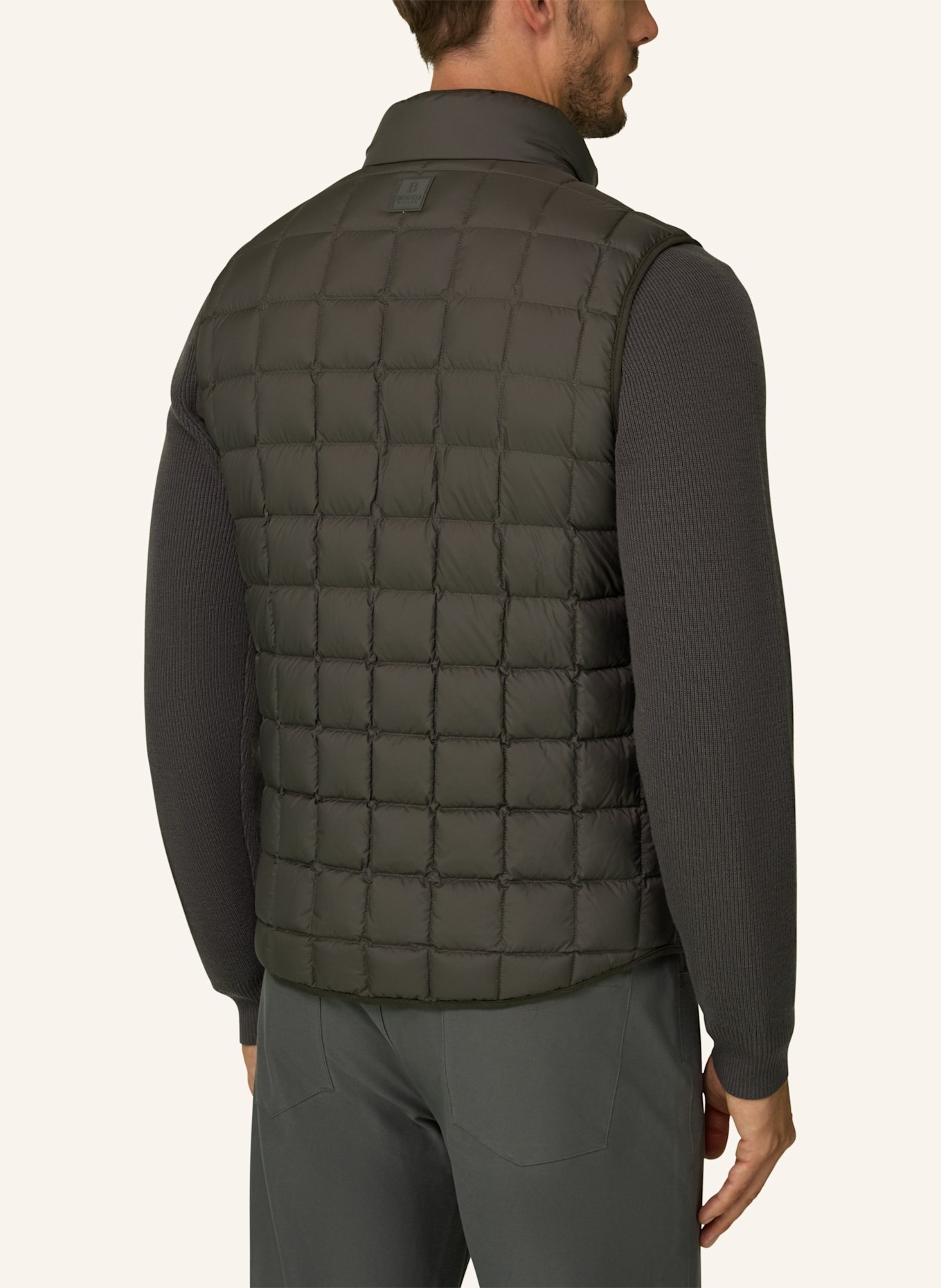 BOGGI MILANO Daunenweste aus Cashmere: GRÜN
