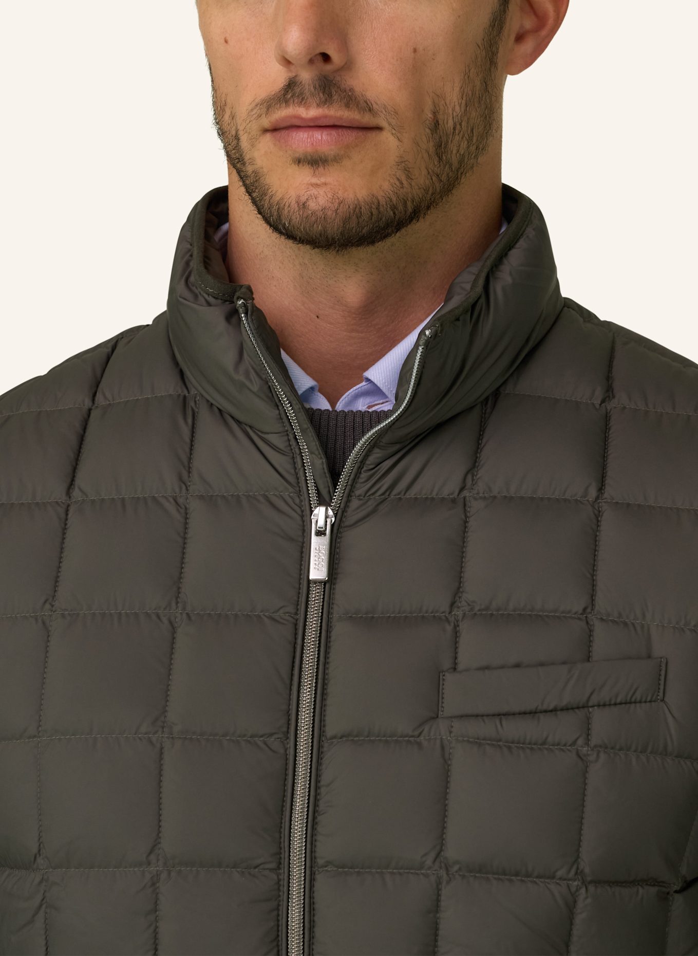 BOGGI MILANO Daunenweste aus Cashmere: GRÜN
