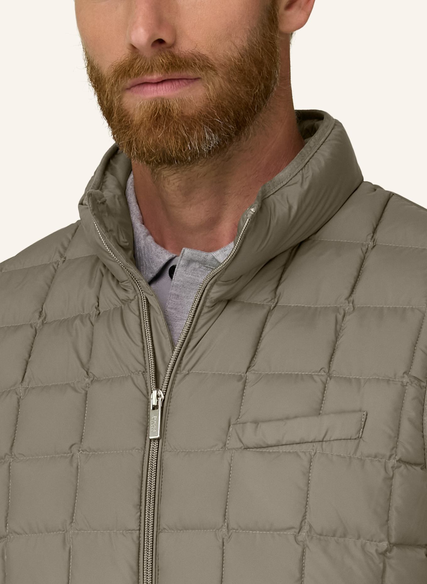 BOGGI MILANO Daunenweste aus Cashmere: GRAU