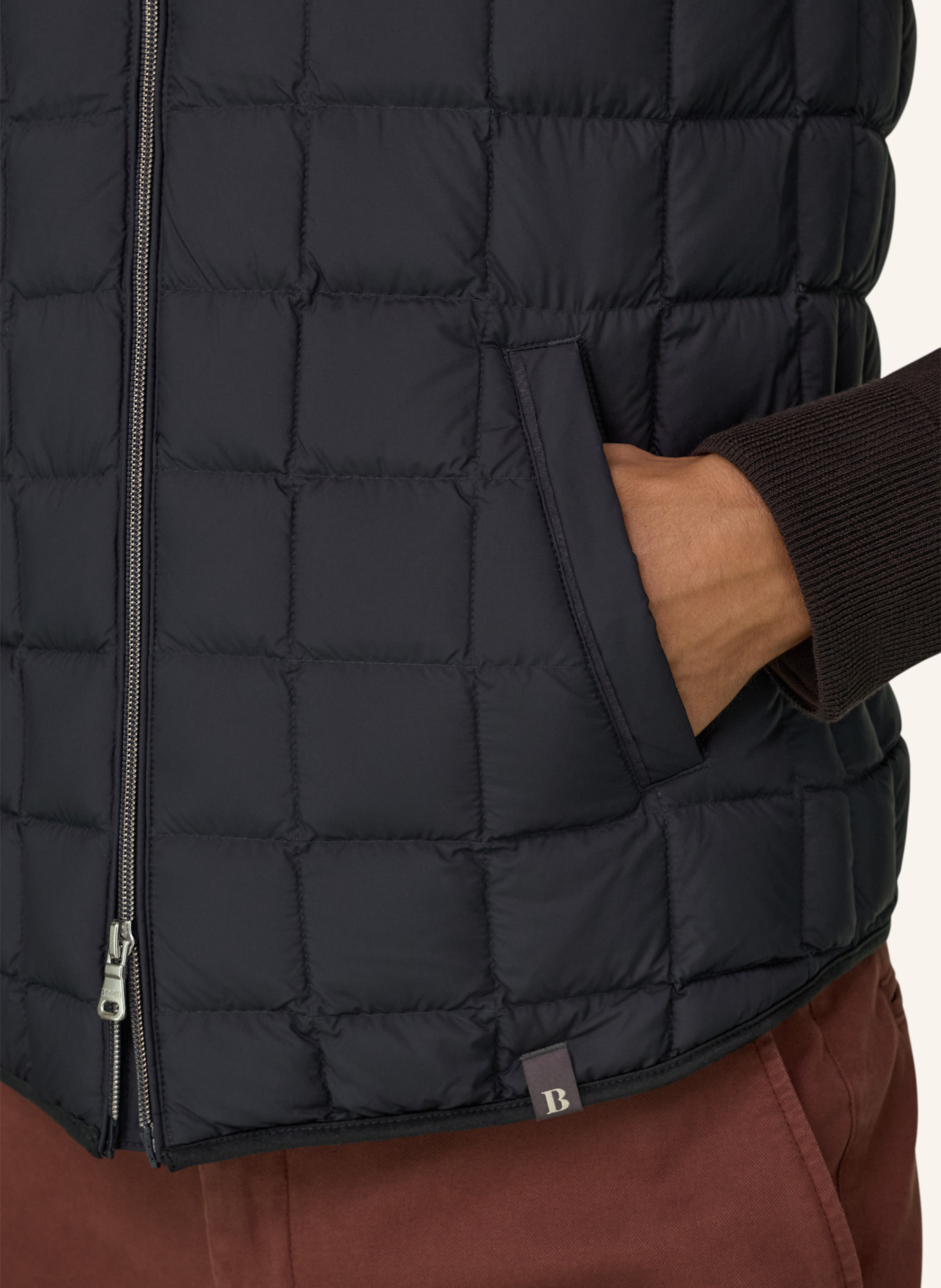 BOGGI MILANO Daunenweste aus Cashmere: BLAU