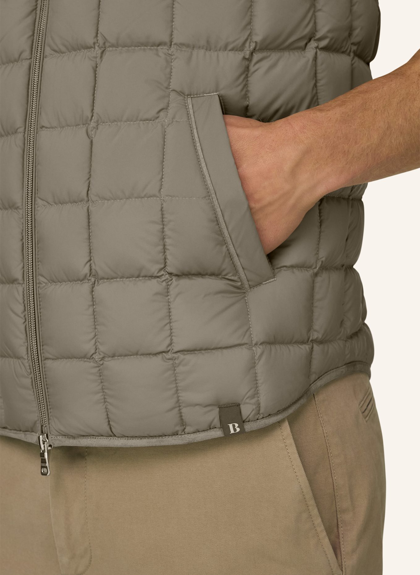 BOGGI MILANO Daunenweste aus Cashmere: GRAU