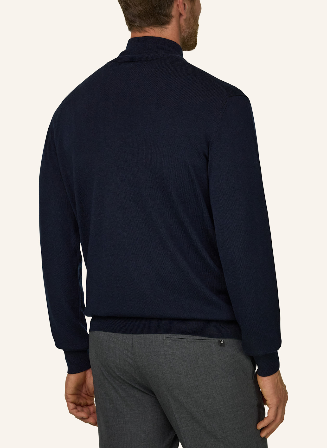 BOGGI MILANO Rollkragenpullover aus Cashmere: BLAU