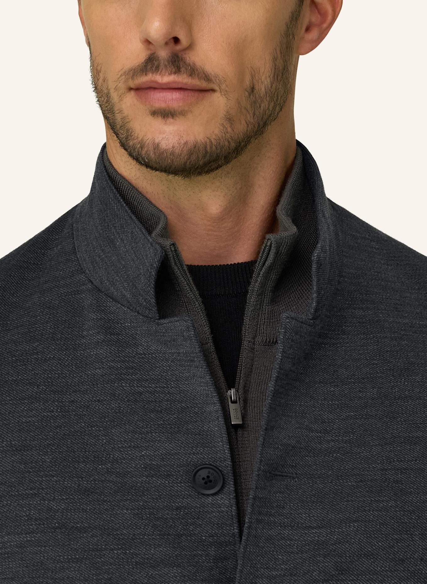BOGGI MILANO Sweatshirt Jacket: DARK GRAY