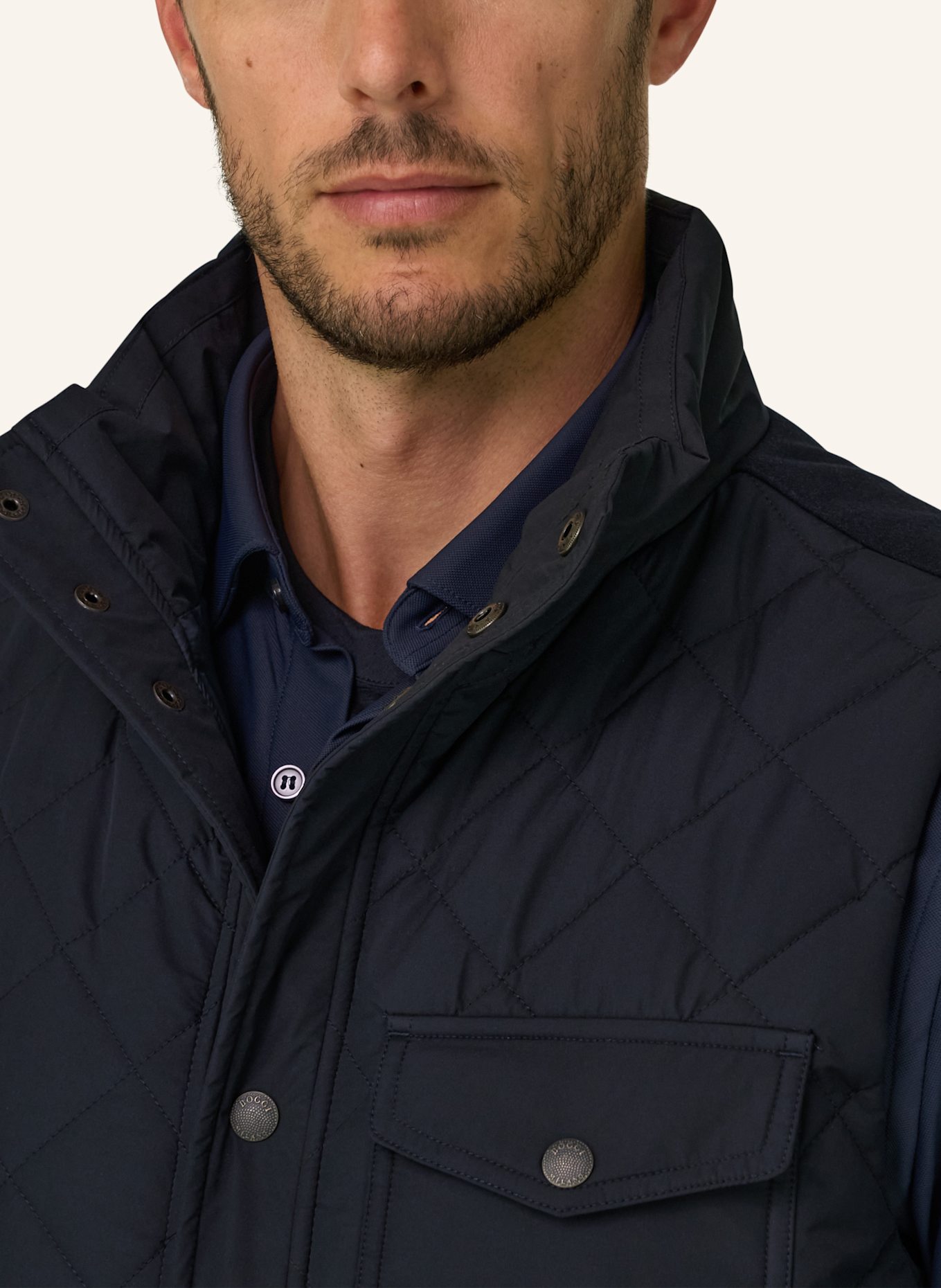 BOGGI MILANO Daunenweste aus Cashmere: BLAU