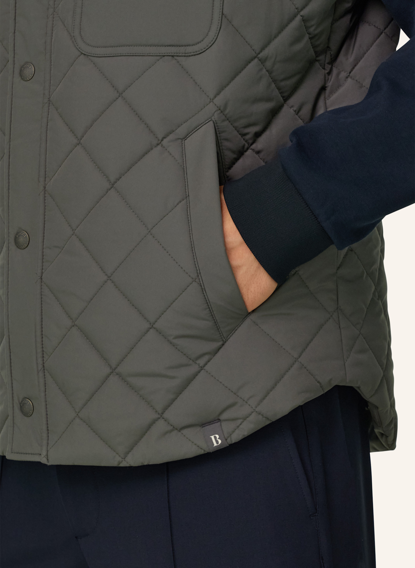 BOGGI MILANO Daunenweste aus Cashmere: GRÜN