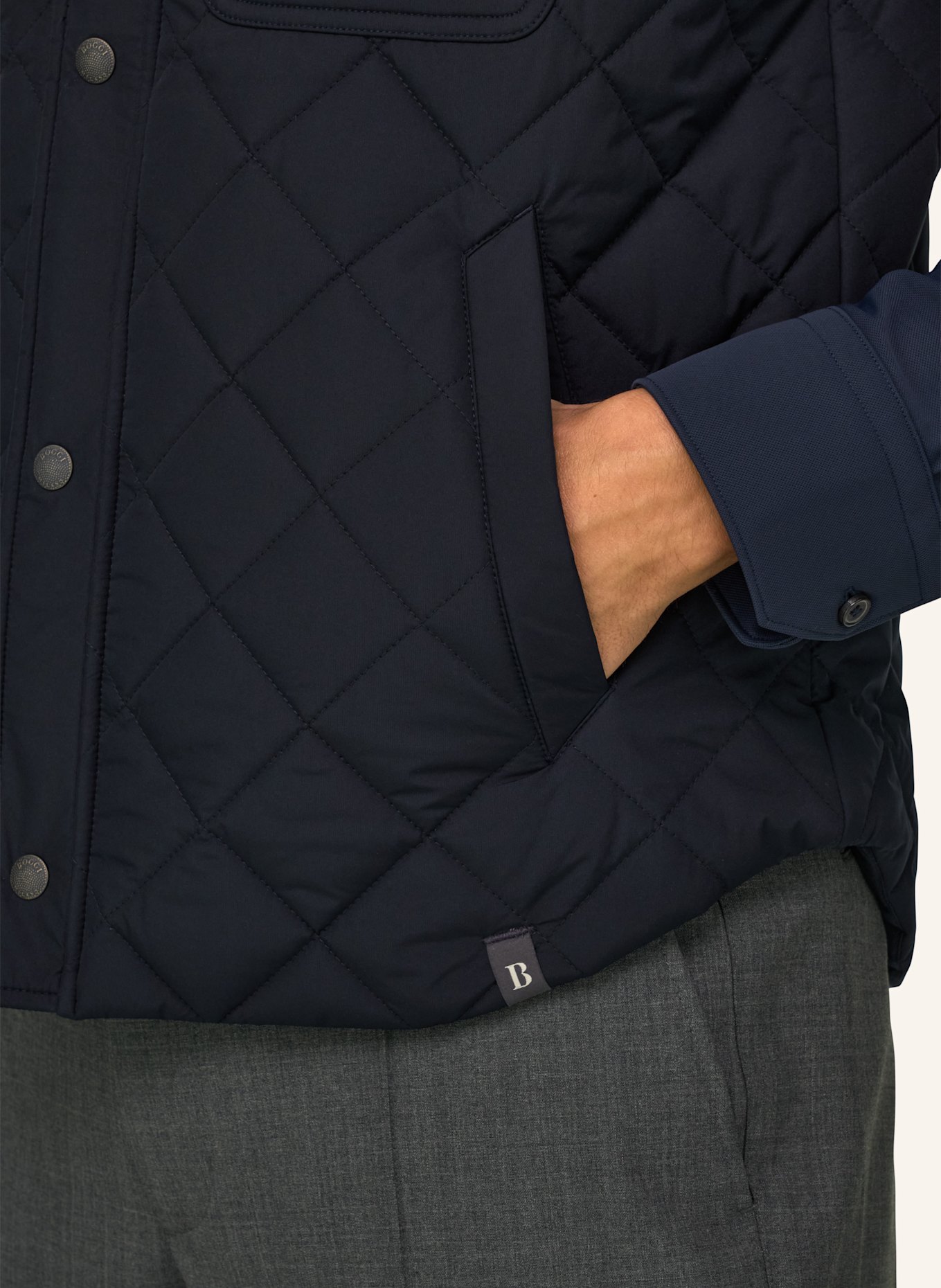 BOGGI MILANO Daunenweste aus Cashmere: BLAU