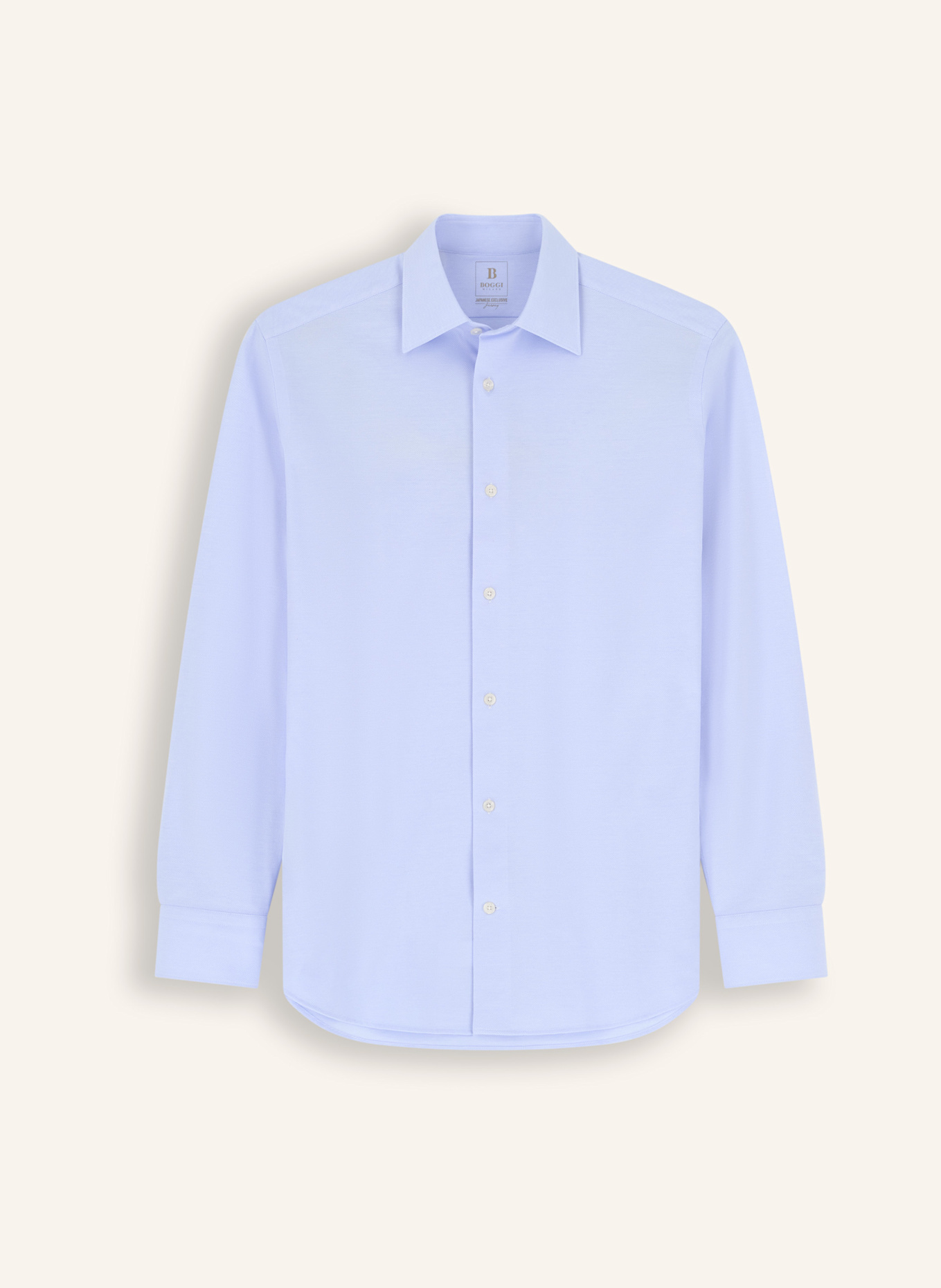 BOGGI MILANO Regular-Fit Jersey Shirt: LIGHT BLUE