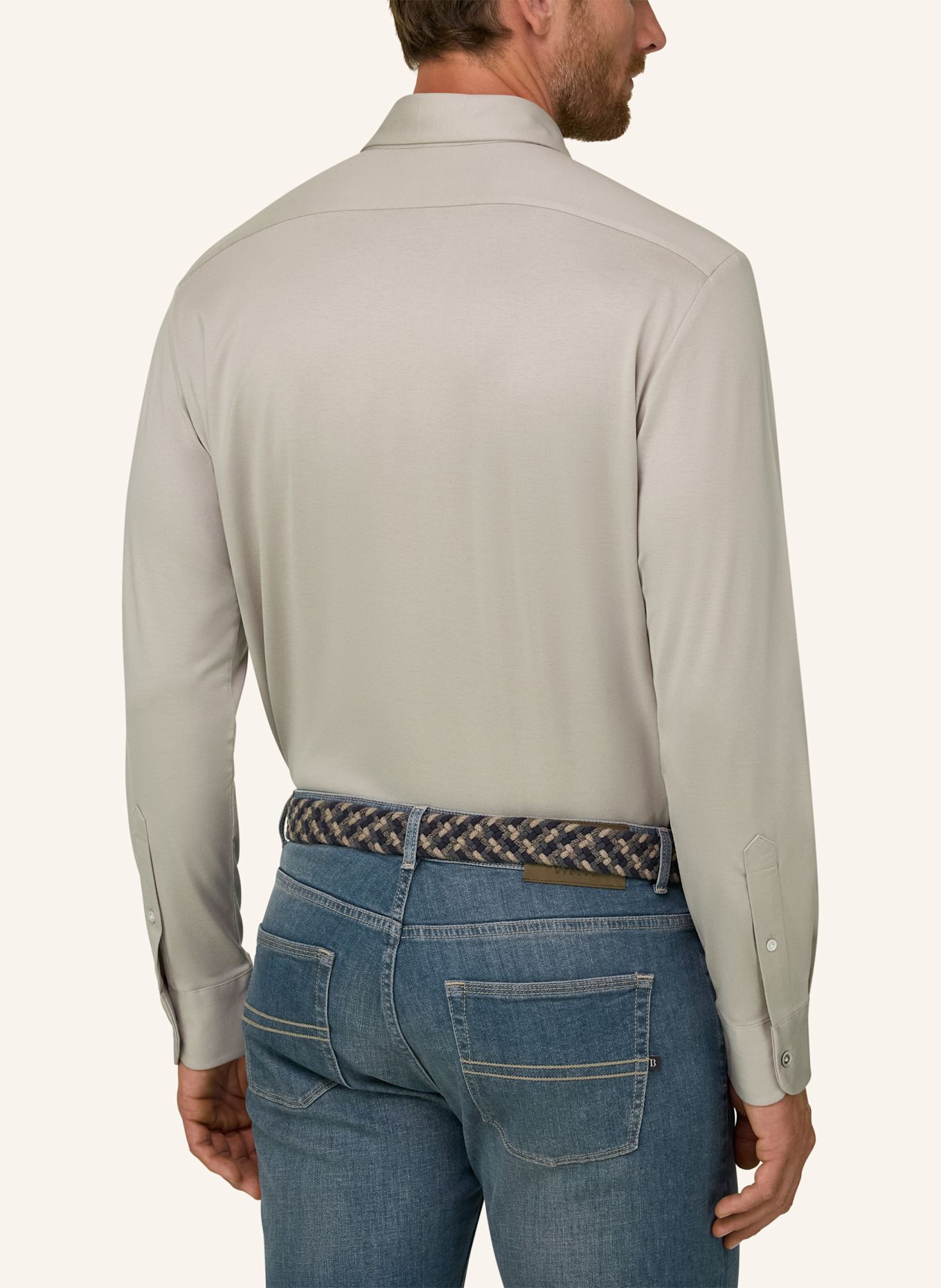 BOGGI MILANO Regular-Fit Jersey Shirt: BEIGE