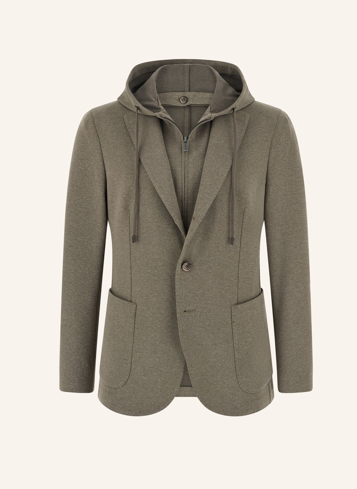 BOGGI MILANO Sweatshirt-Style Blazer: BROWN