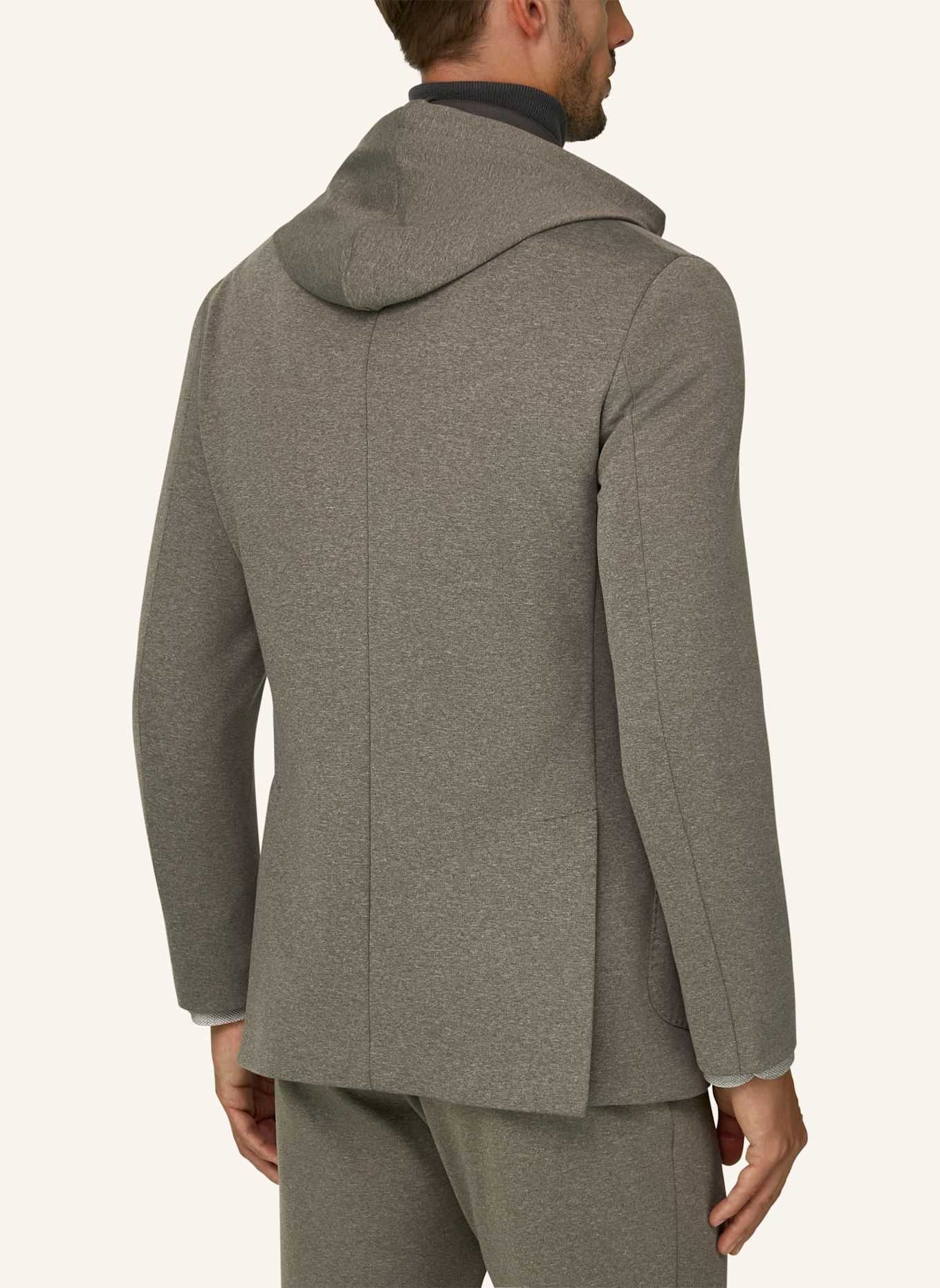 BOGGI MILANO Sweatshirt-Style Blazer: BROWN