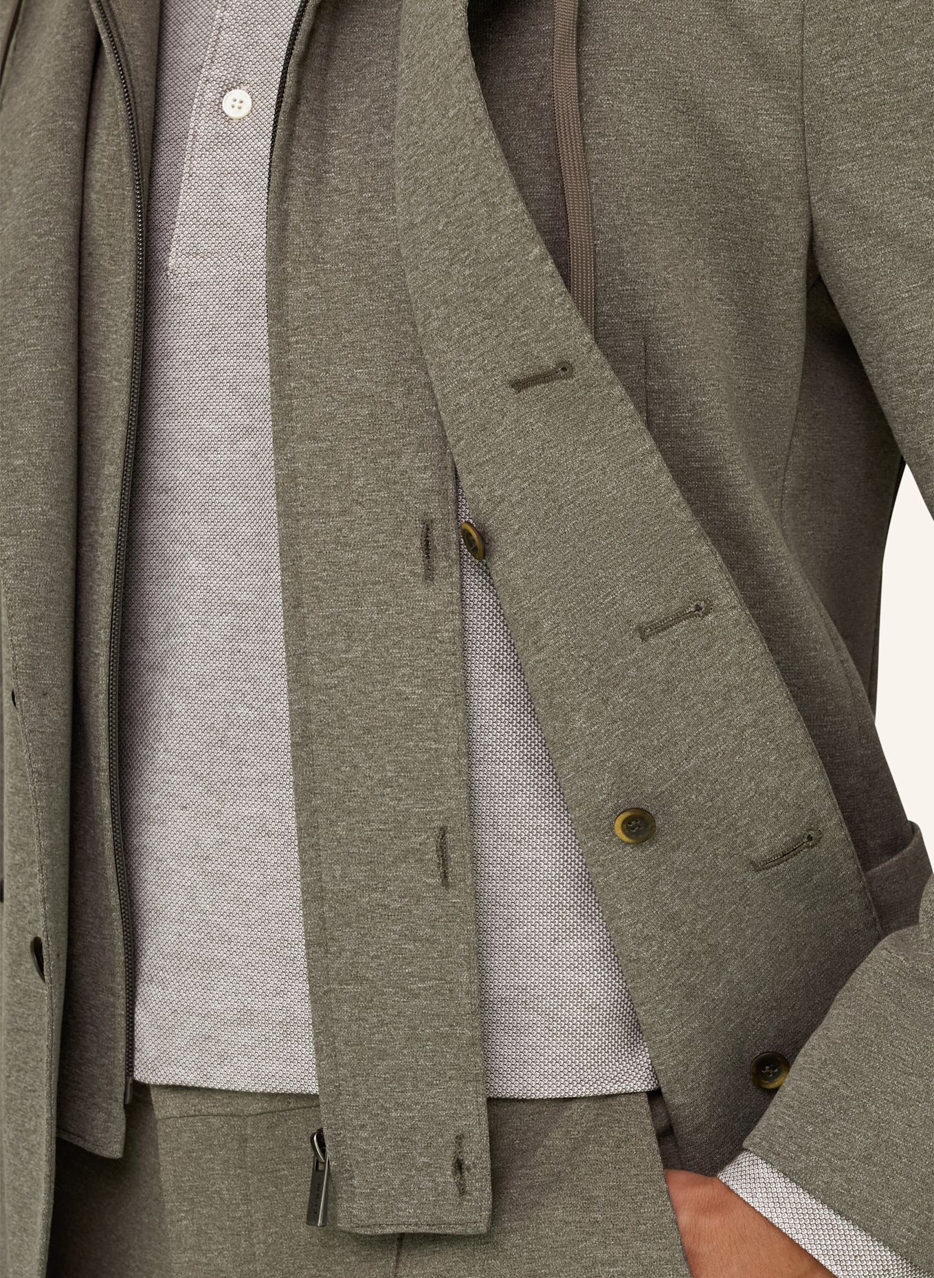 BOGGI MILANO Sweatshirt-Style Blazer: BROWN