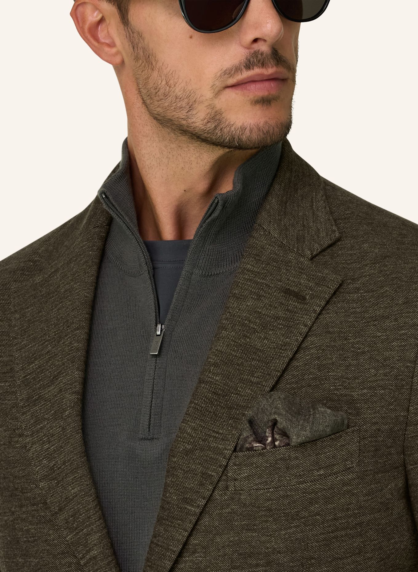 BOGGI MILANO Sweatshirt-Style Blazer: BROWN