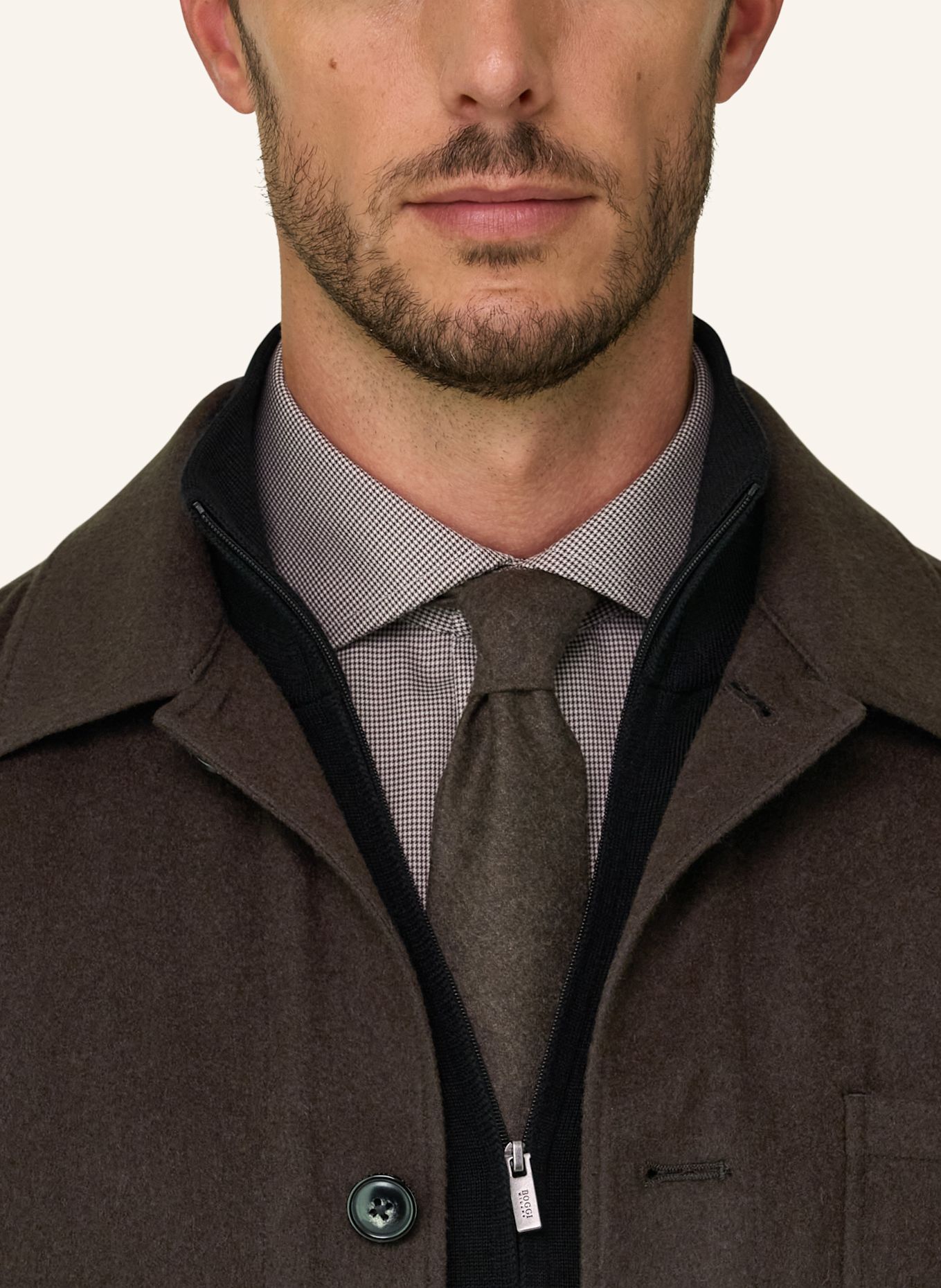 BOGGI MILANO Overjacket: MARRON FONCÉ