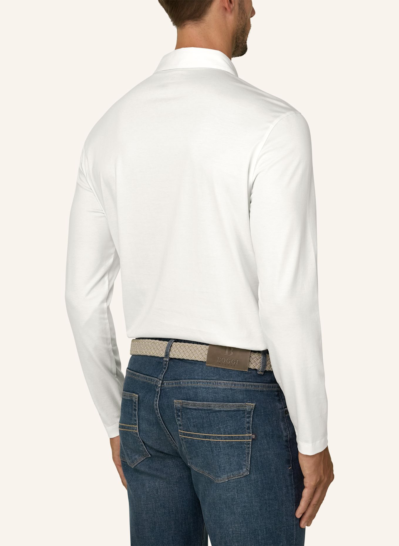 BOGGI MILANO Poloshirt: WEISS