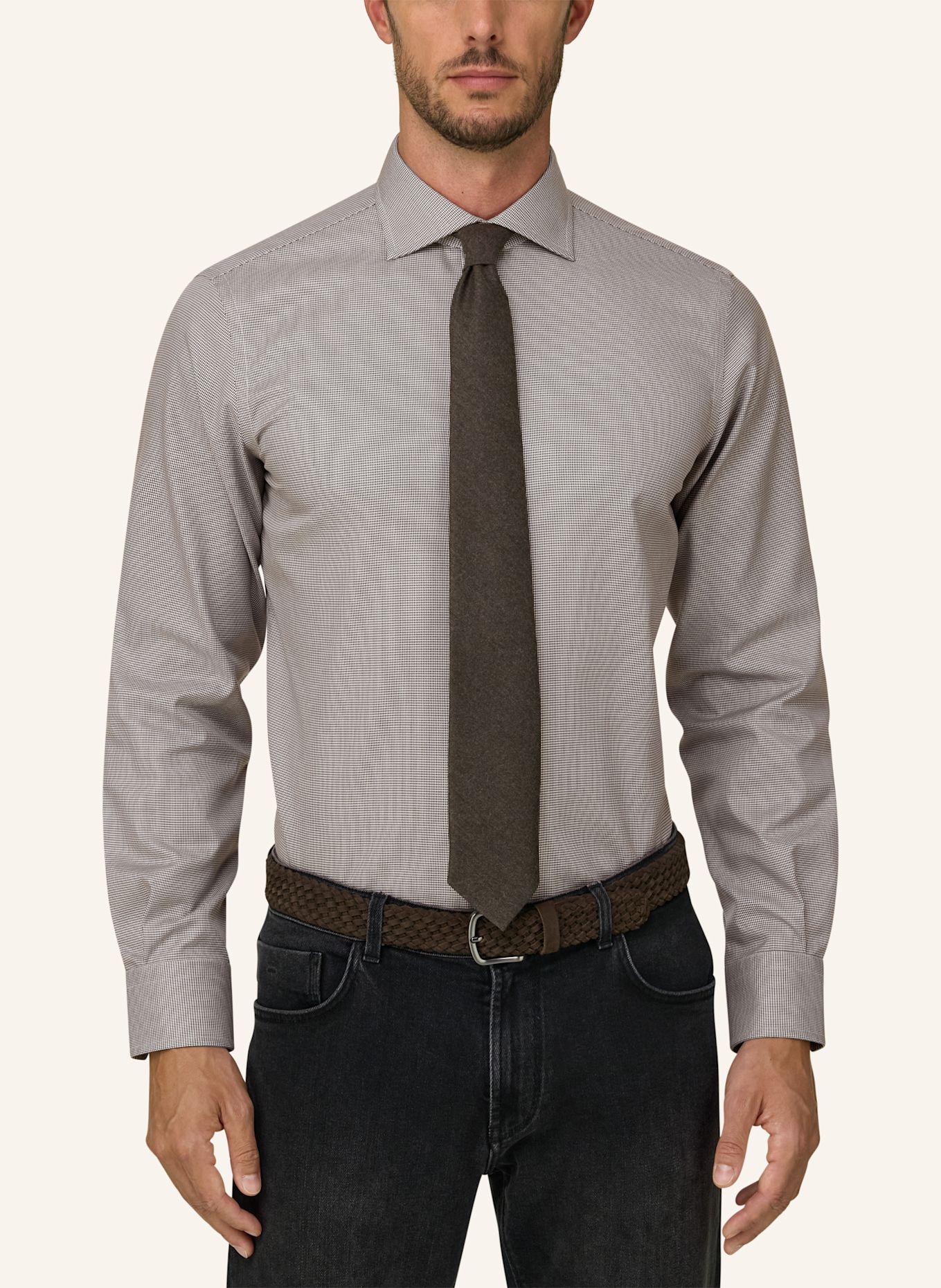 BOGGI MILANO Shirt: BROWN