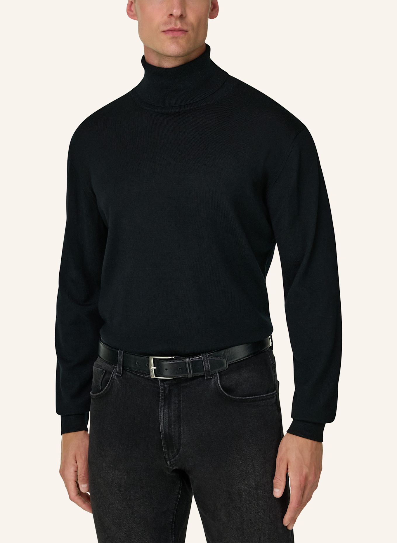 BOGGI MILANO Cashmere turtleneck sweater: BLACK