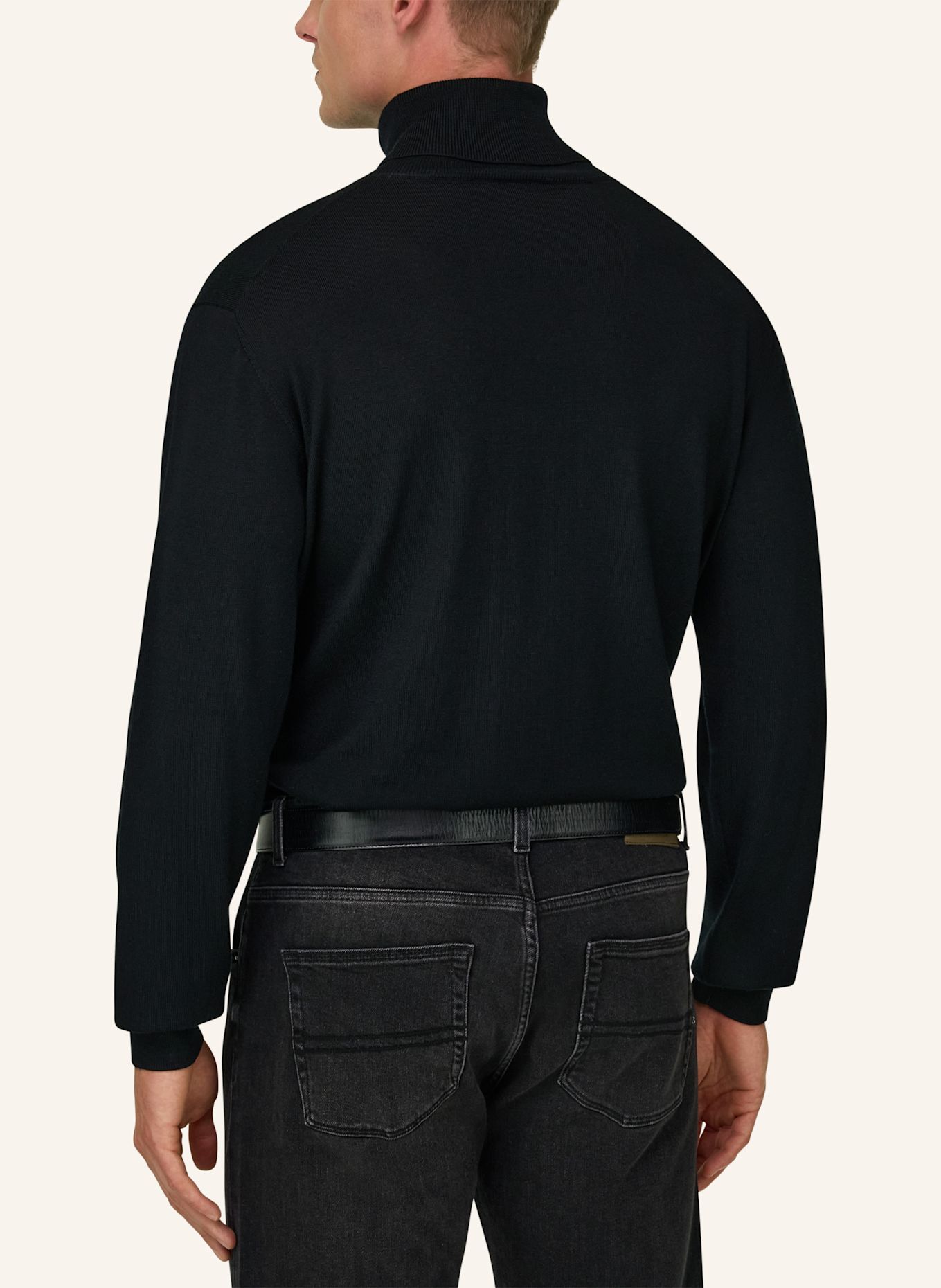 BOGGI MILANO Cashmere turtleneck sweater: BLACK