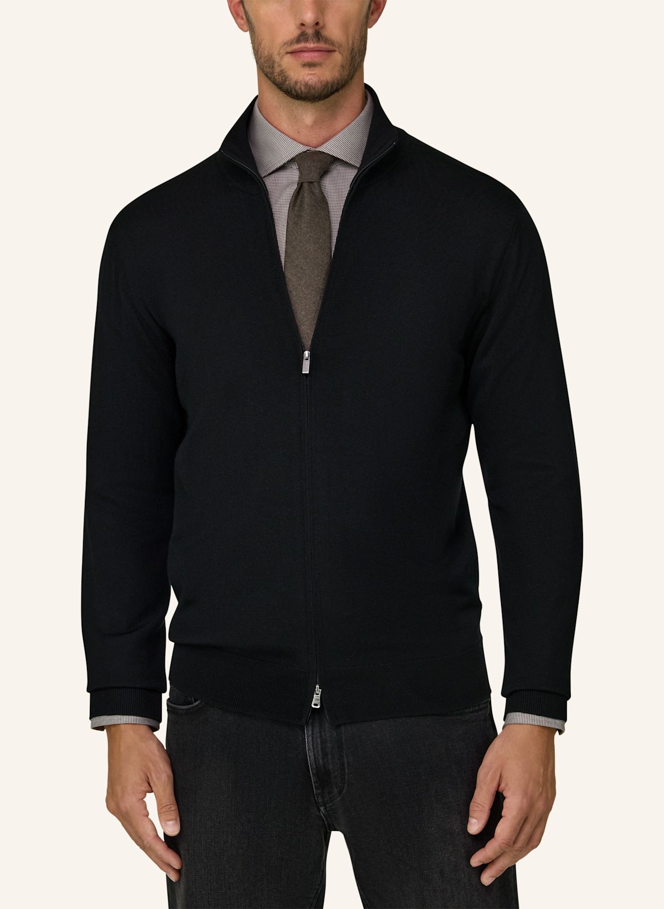 BOGGI MILANO Cashmere turtleneck sweater: BLACK