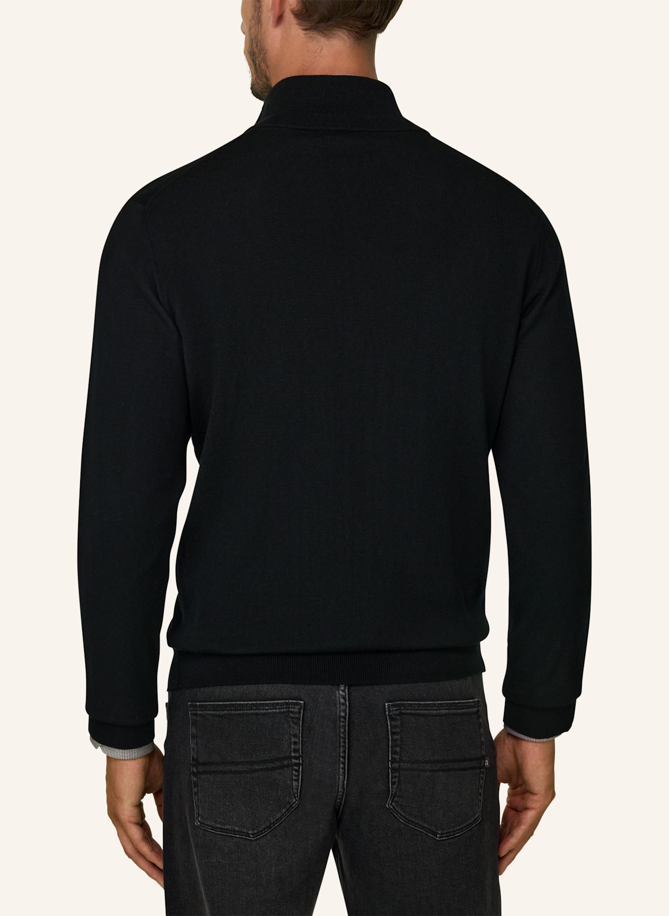 BOGGI MILANO Cashmere turtleneck sweater: BLACK