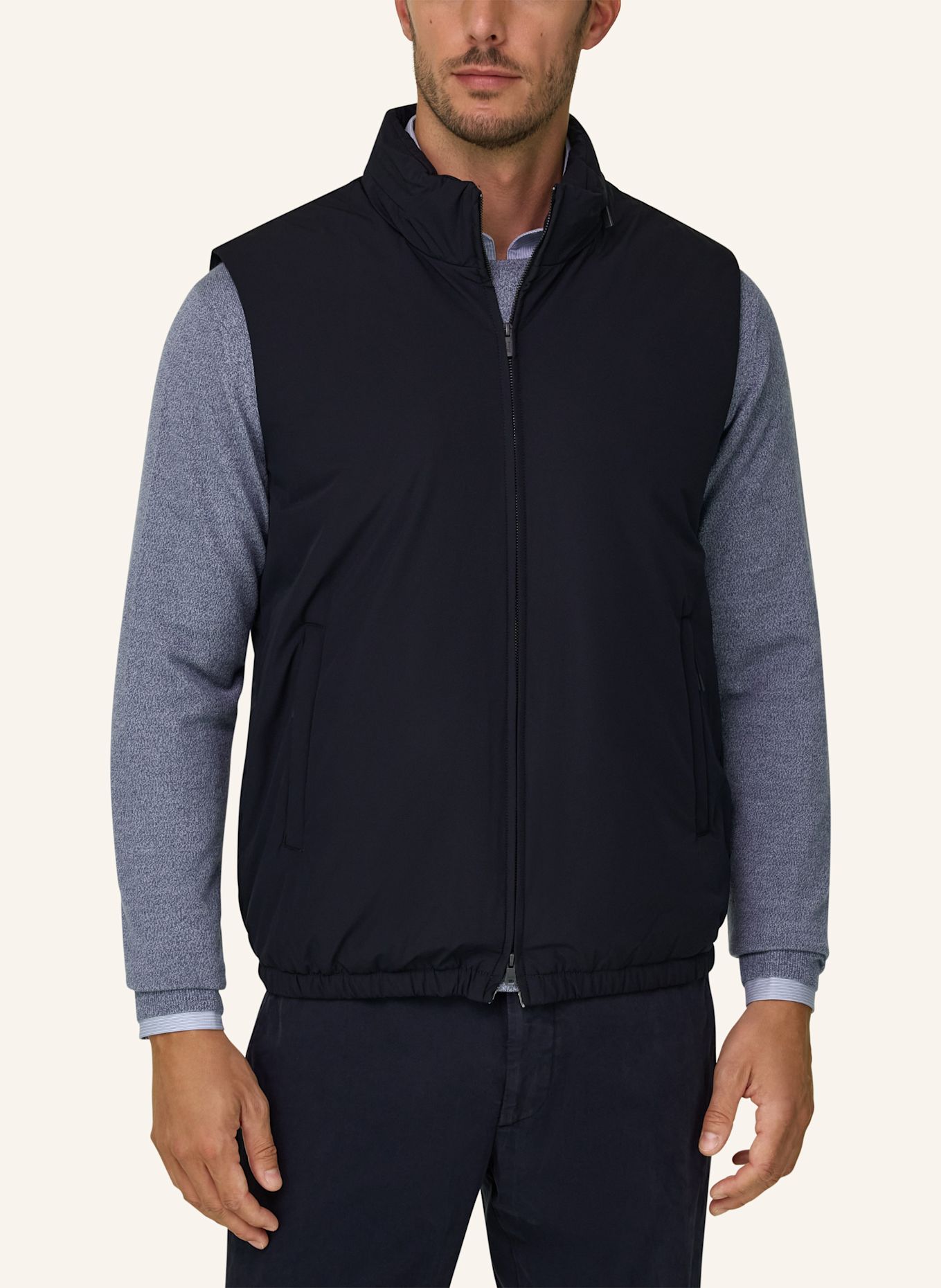BOGGI MILANO Daunenweste aus Cashmere: BLAU