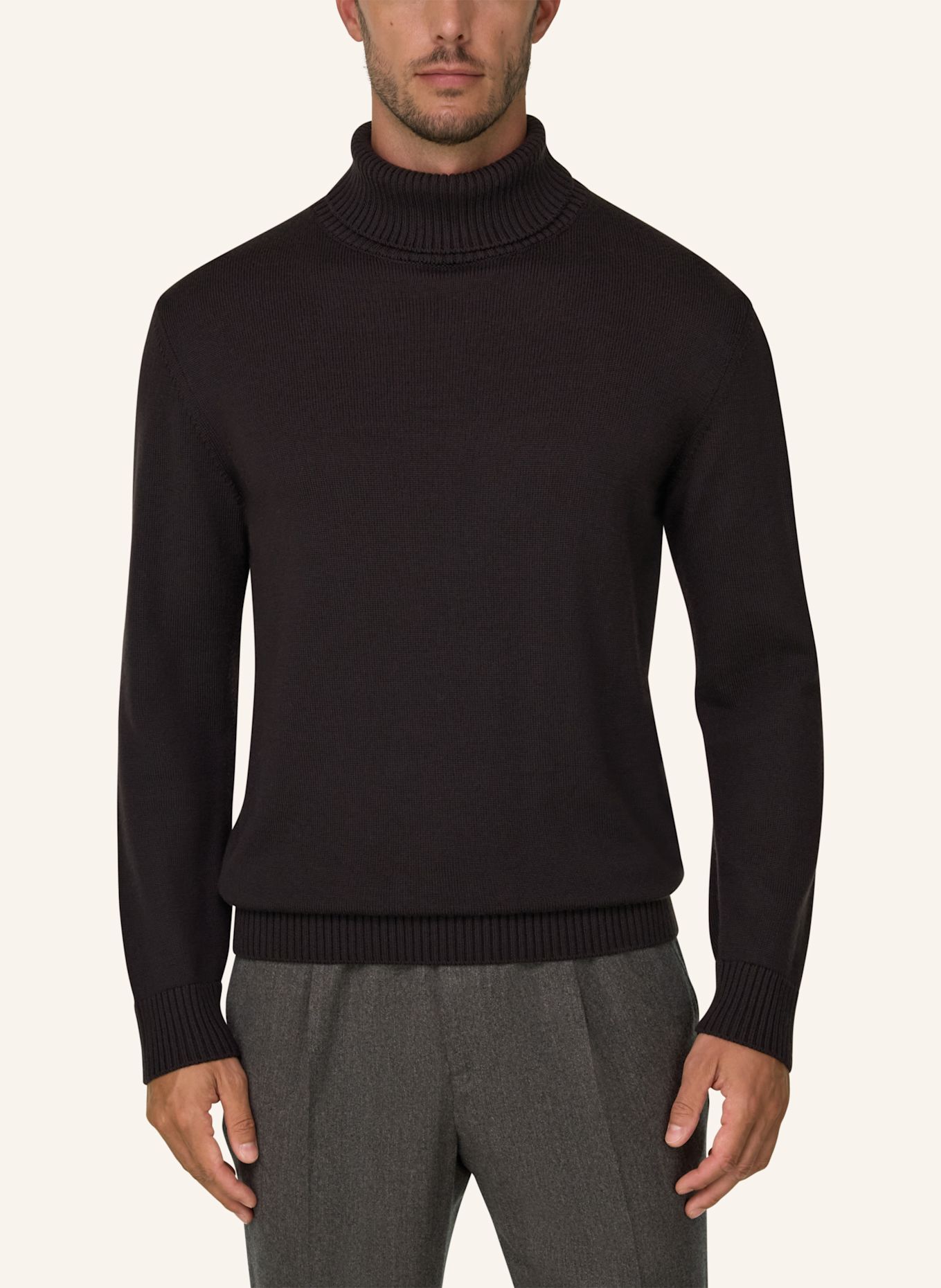 BOGGI MILANO Pullover: DUNKELBRAUN