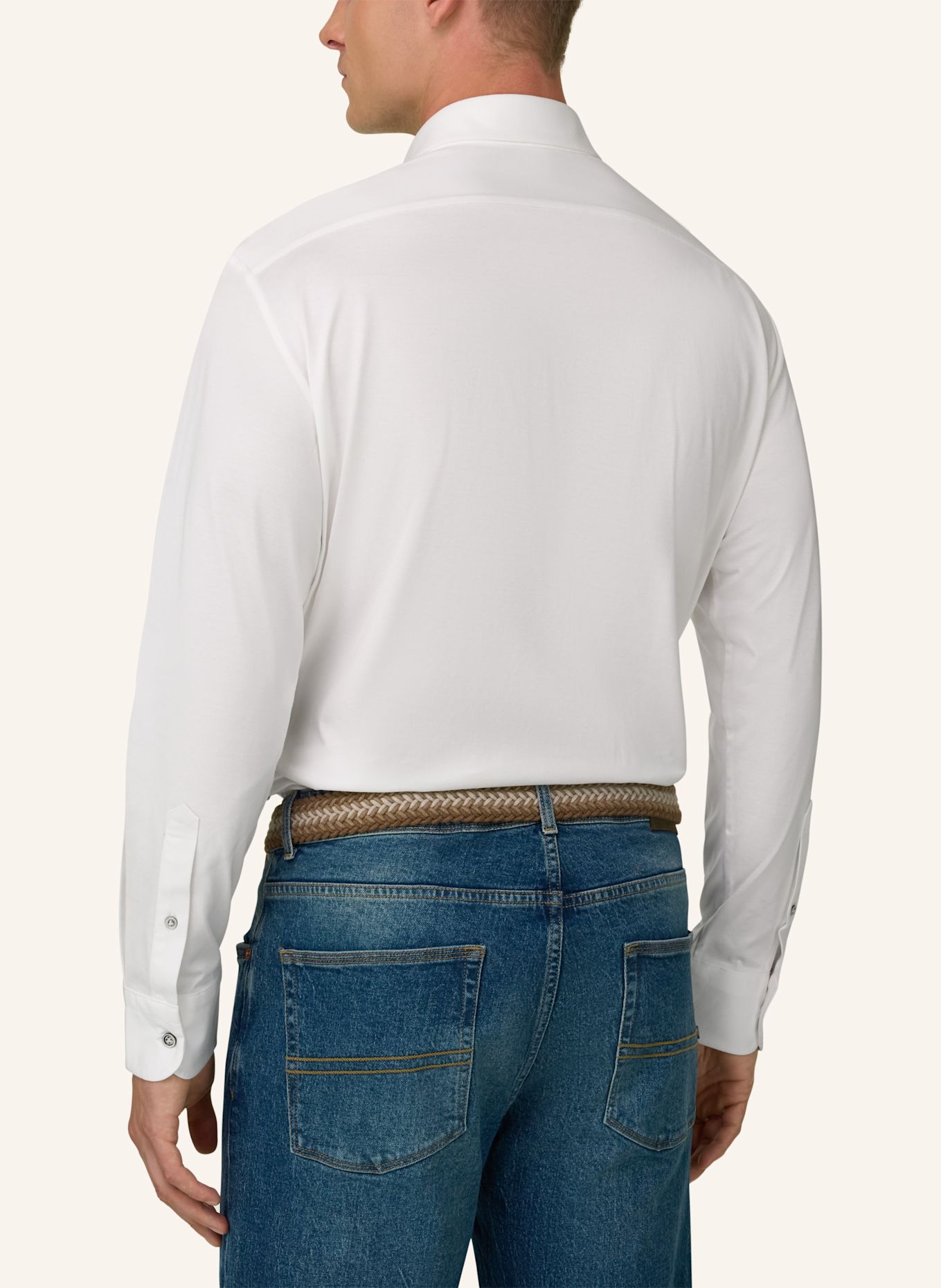 BOGGI MILANO Jerseyhemd Regular Fit: WEISS