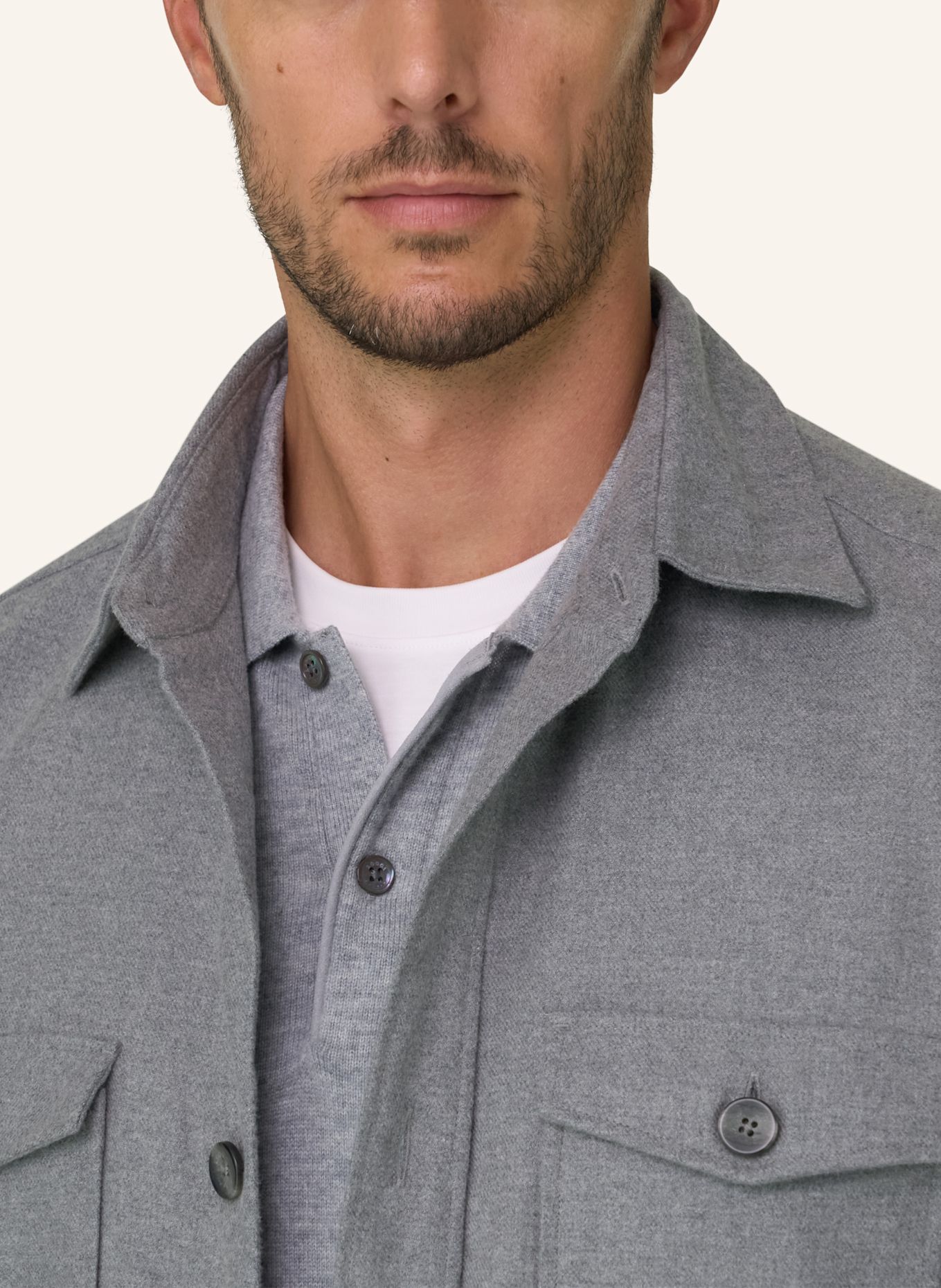 BOGGI MILANO Overshirt: GRAU
