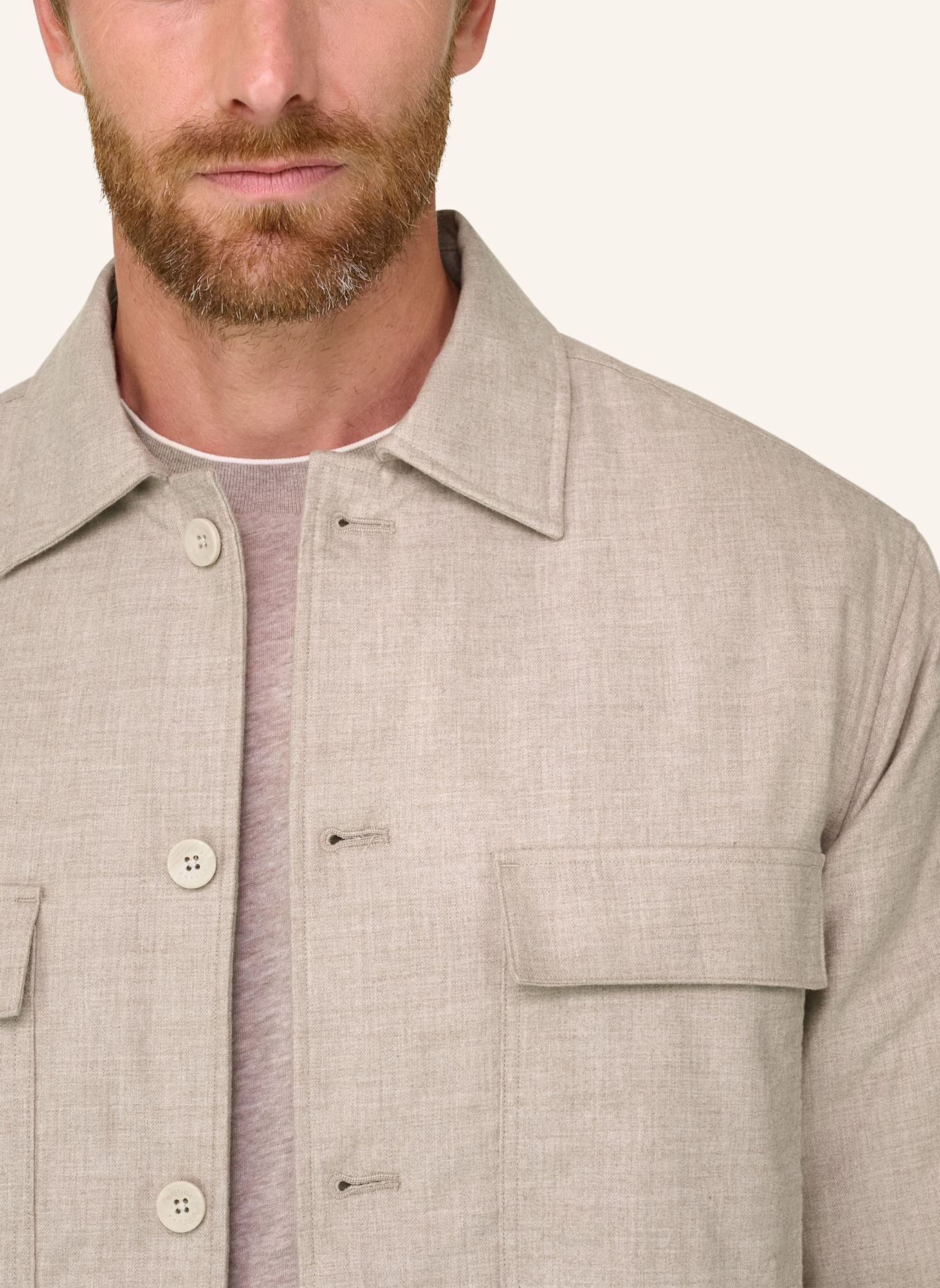 BOGGI MILANO Overshirt: BROWN
