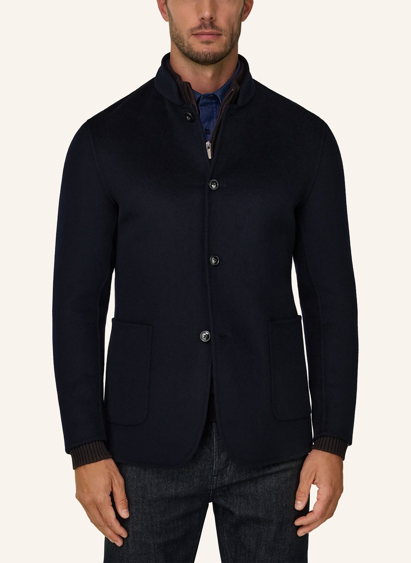 BOGGI MILANO Sweat-Colbert: DONKERBLAUW