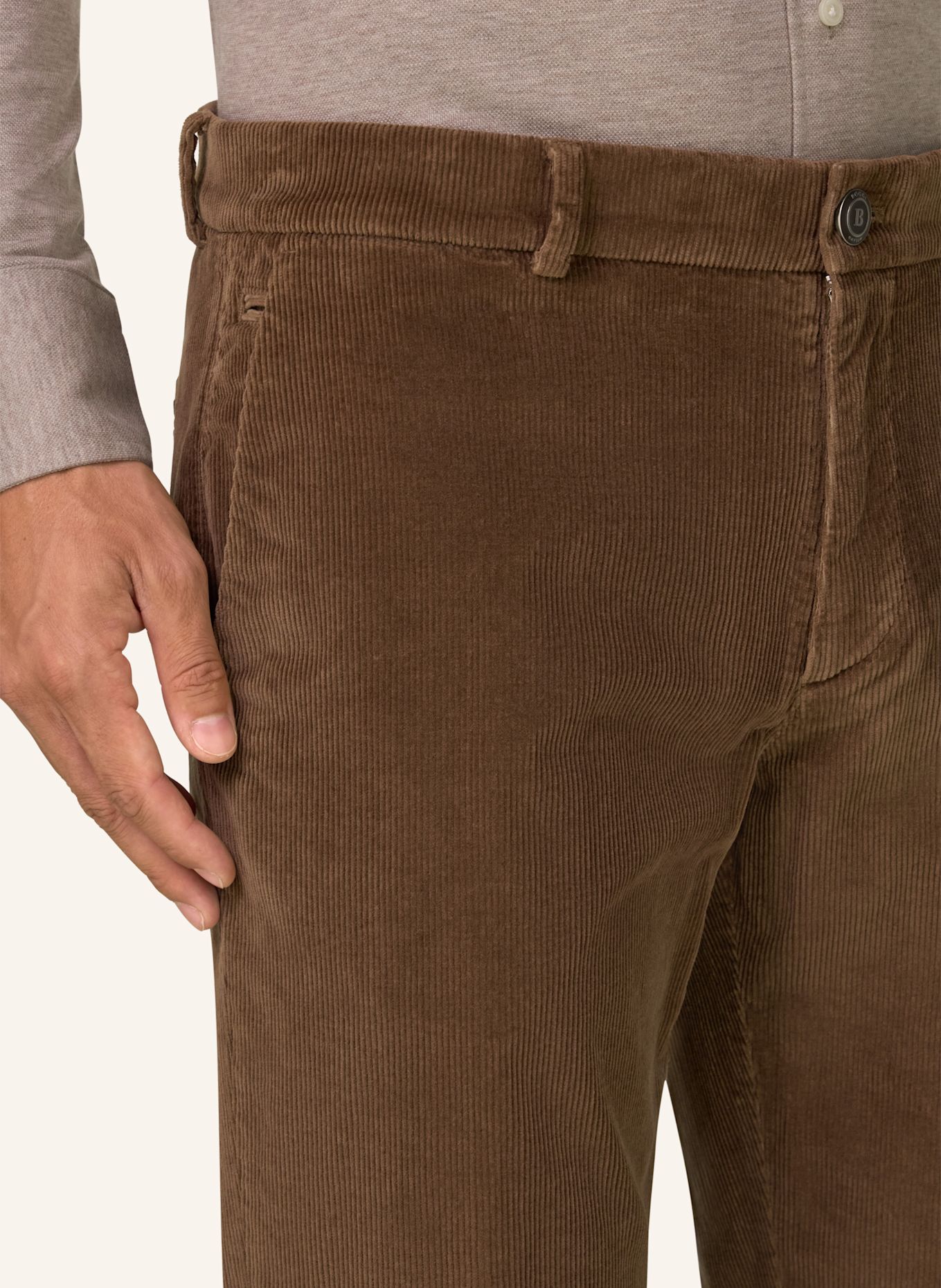 BOGGI MILANO Cordbroek: BRUIN